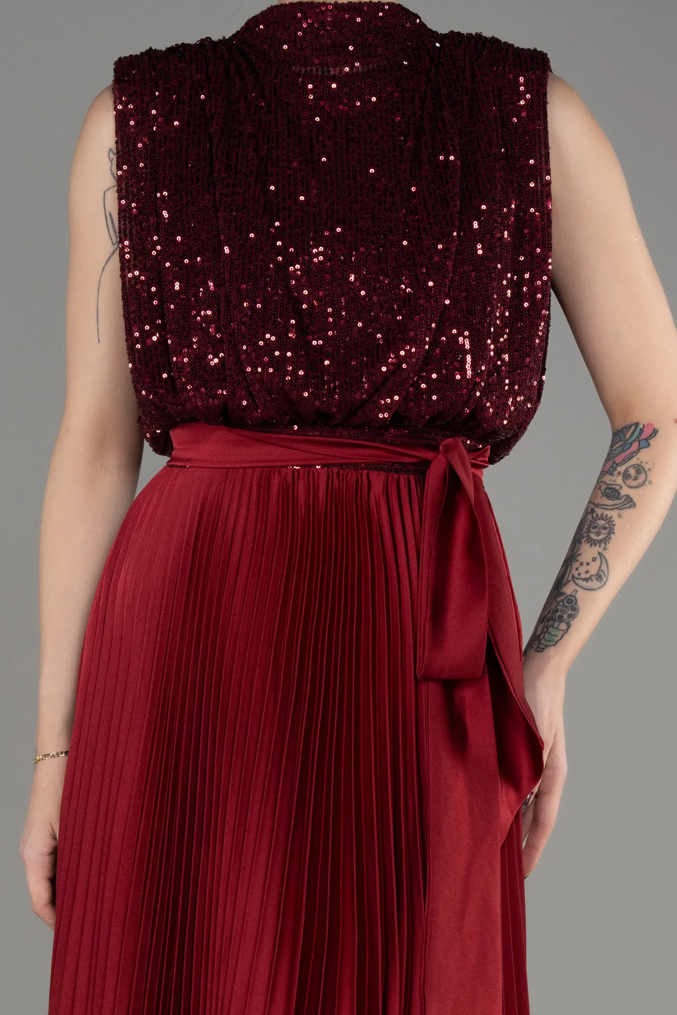 Burgundy-Long Evening Dress ABU3326