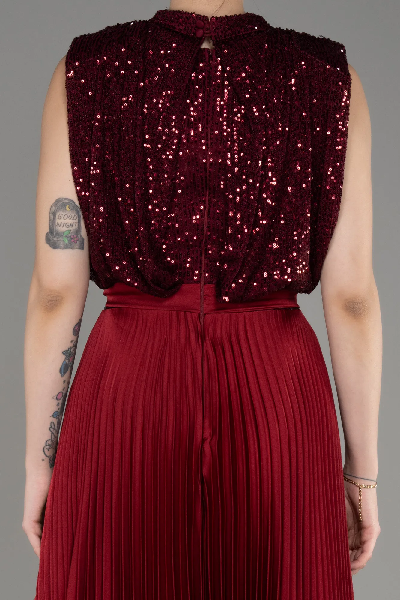 Burgundy-Long Evening Dress ABU3326