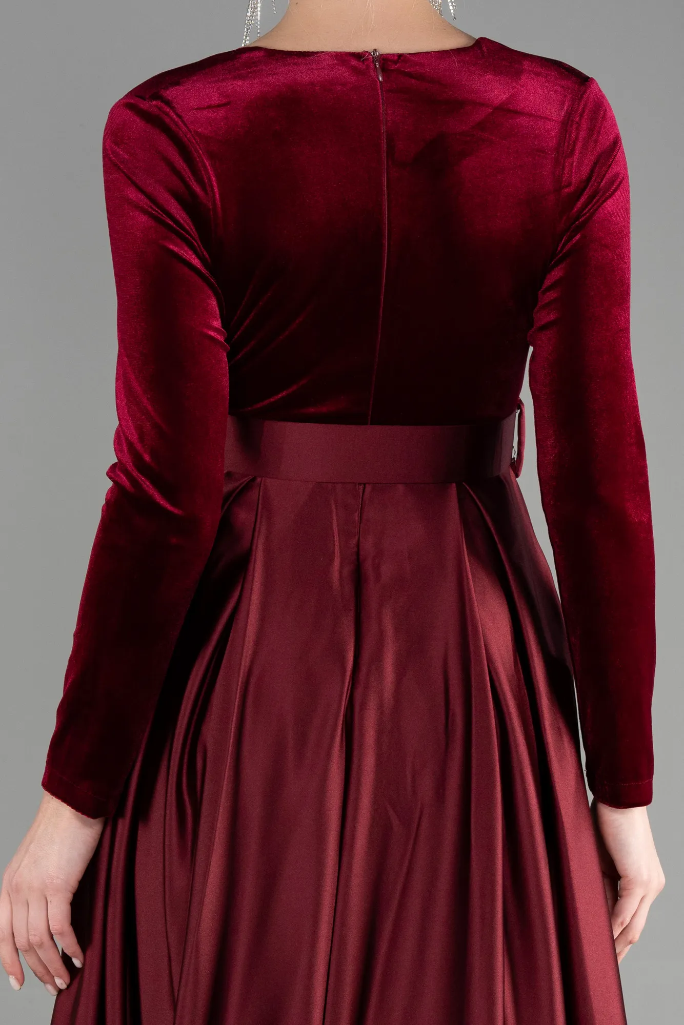 Burgundy-Long Evening Dress ABU3388