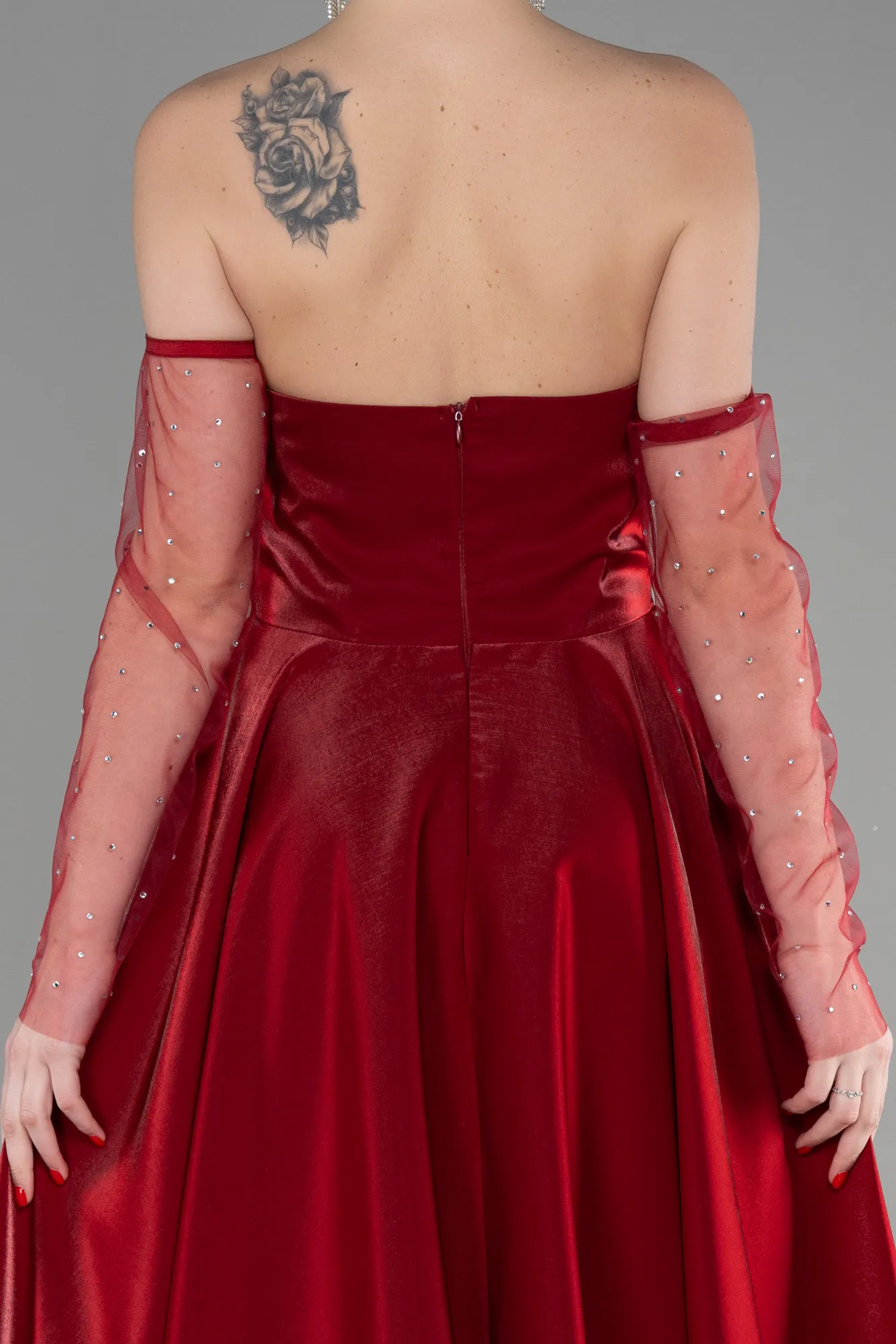 Burgundy-Long Evening Dress ABU3604