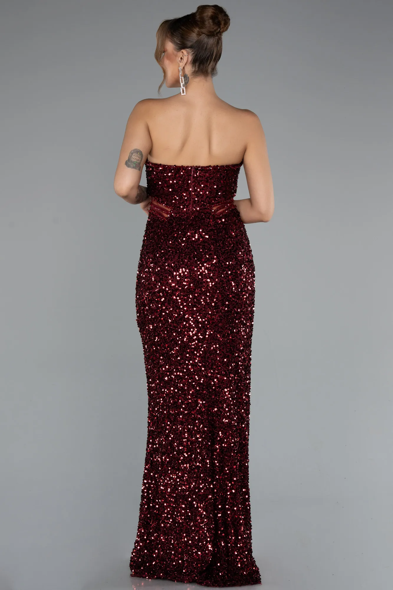Burgundy-Long Evening Dress ABU5185