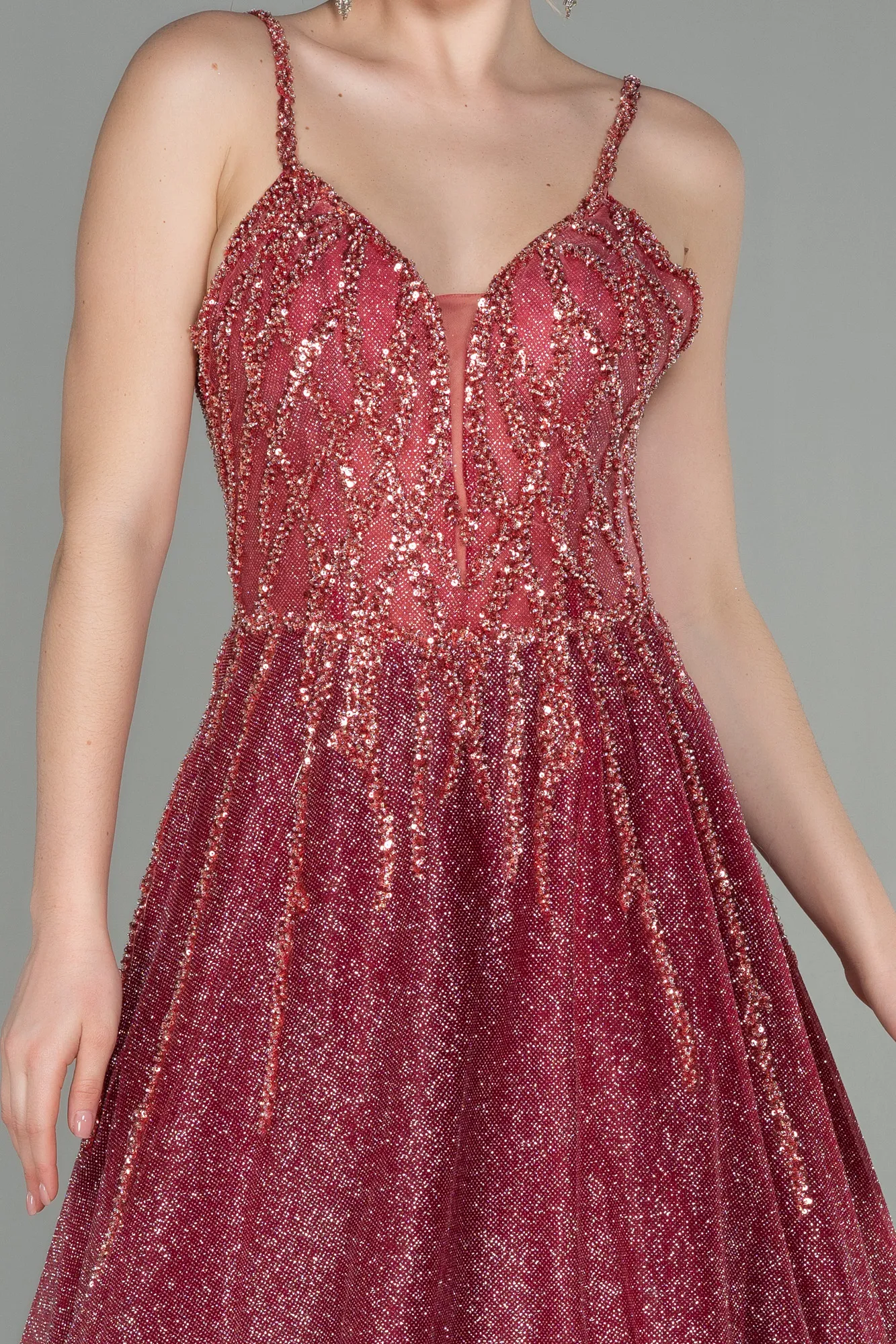 Burgundy-Long Haute Couture ABU2057