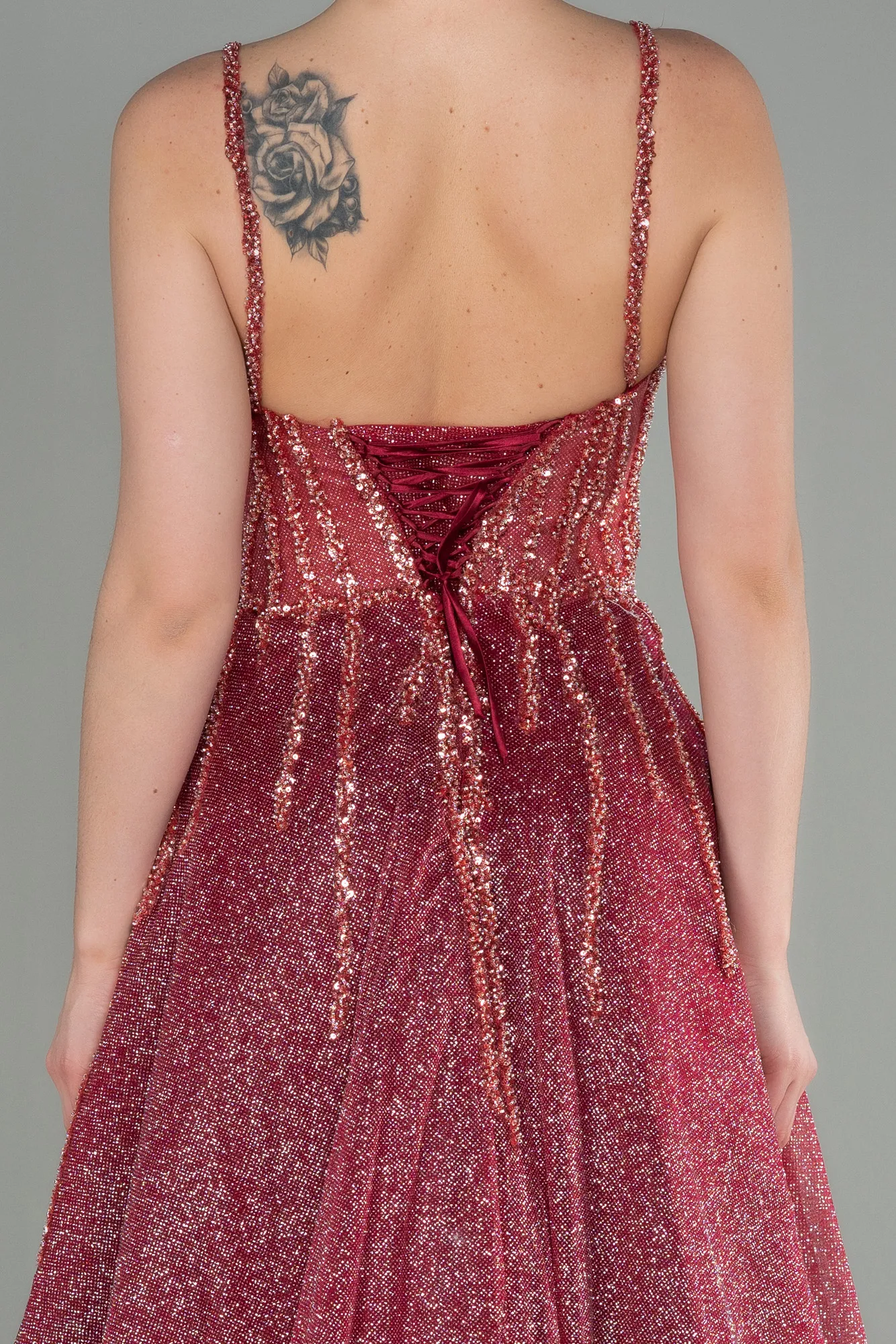 Burgundy-Long Haute Couture ABU2057