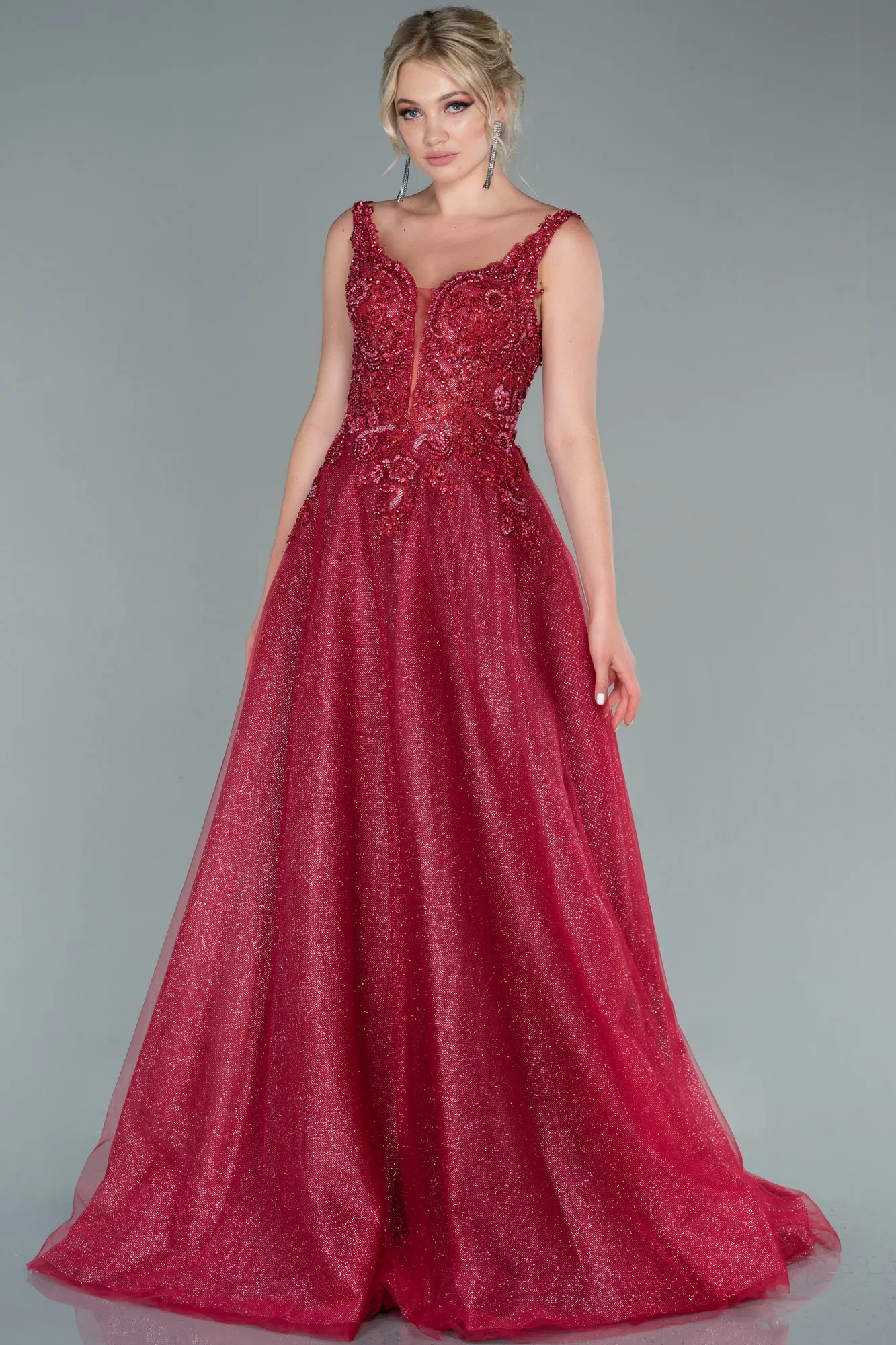 Burgundy-Long Haute Couture ABU2058