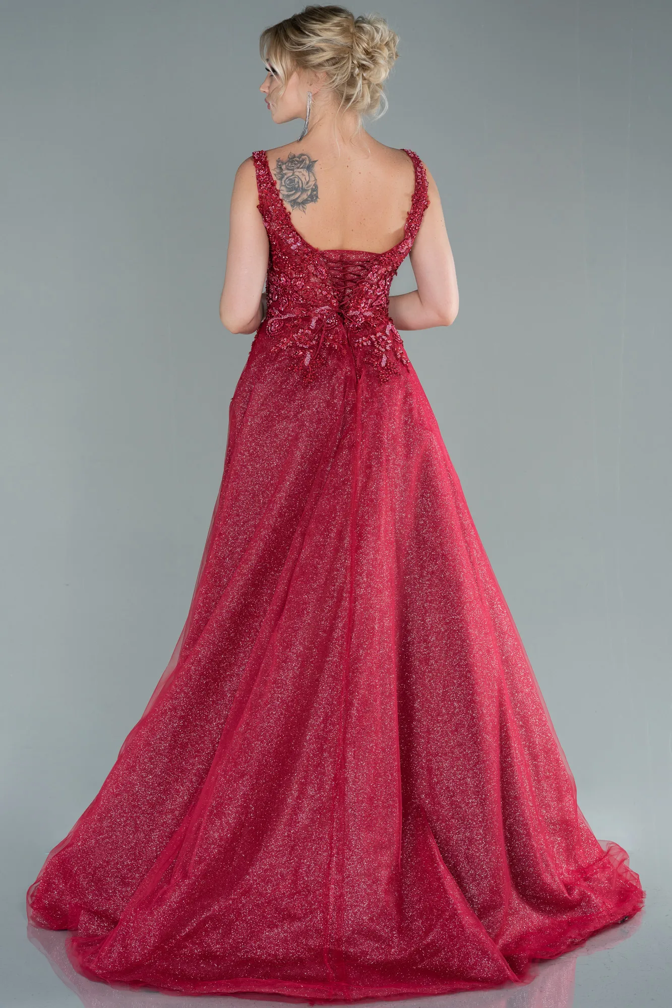 Burgundy-Long Haute Couture ABU2058