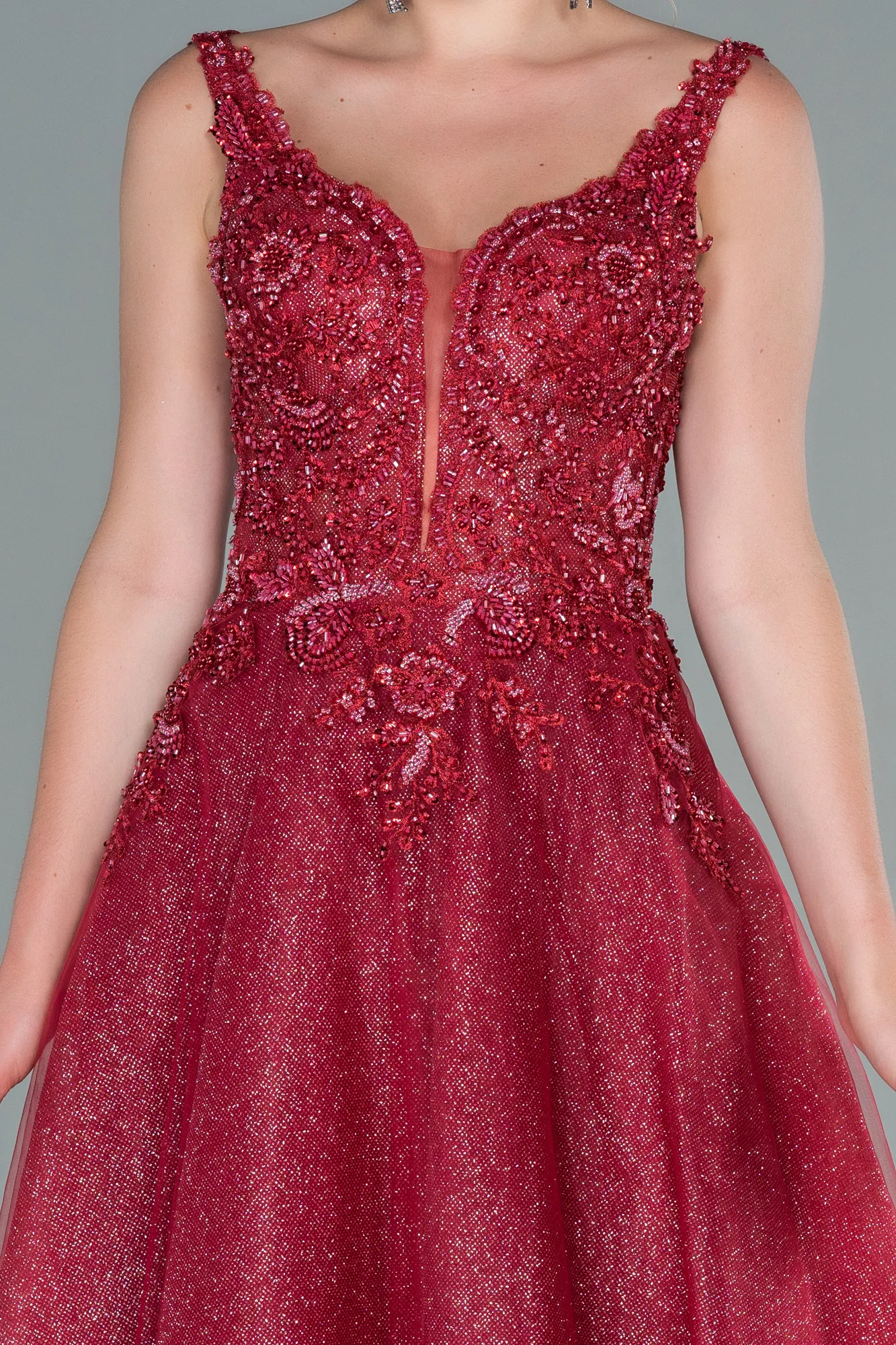 Burgundy-Long Haute Couture ABU2058