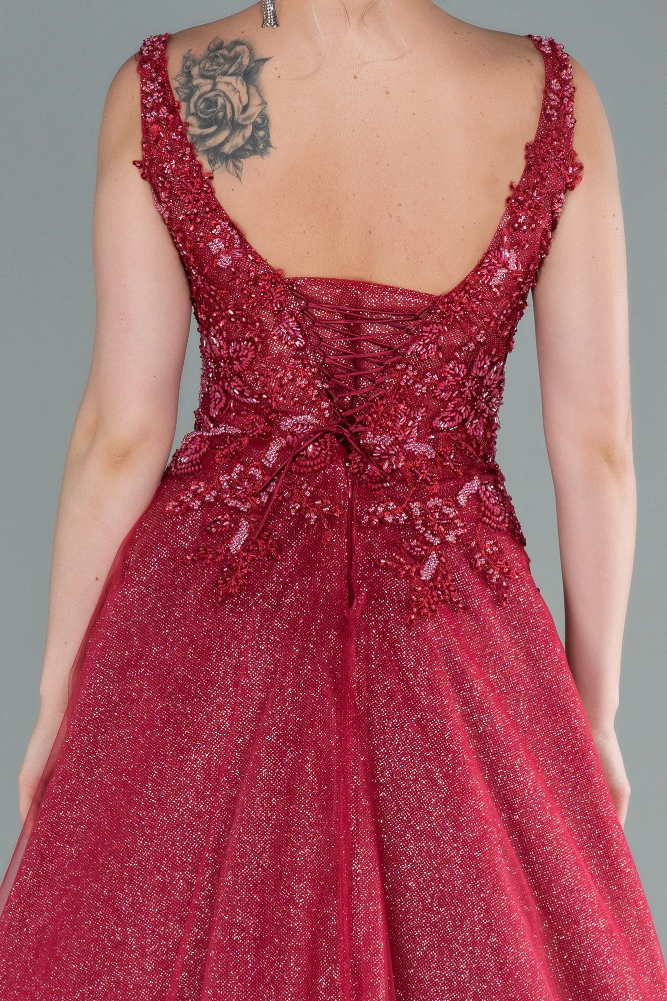 Burgundy-Long Haute Couture ABU2058