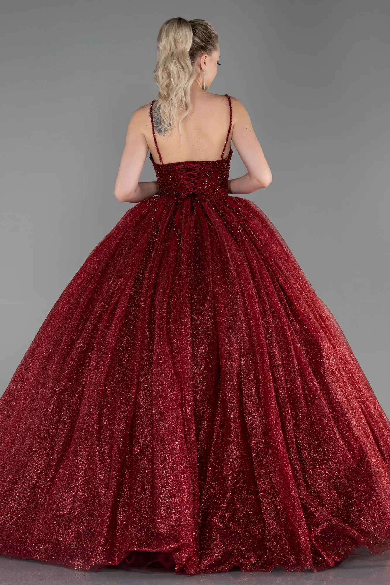 Burgundy-Long Haute Couture ABU2138