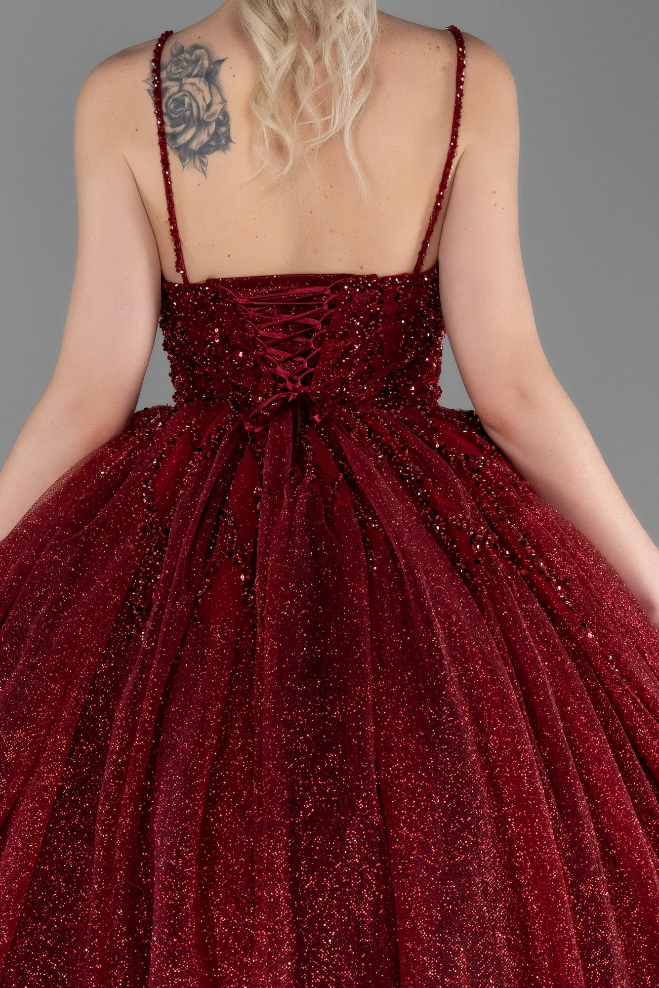 Burgundy-Long Haute Couture ABU2138