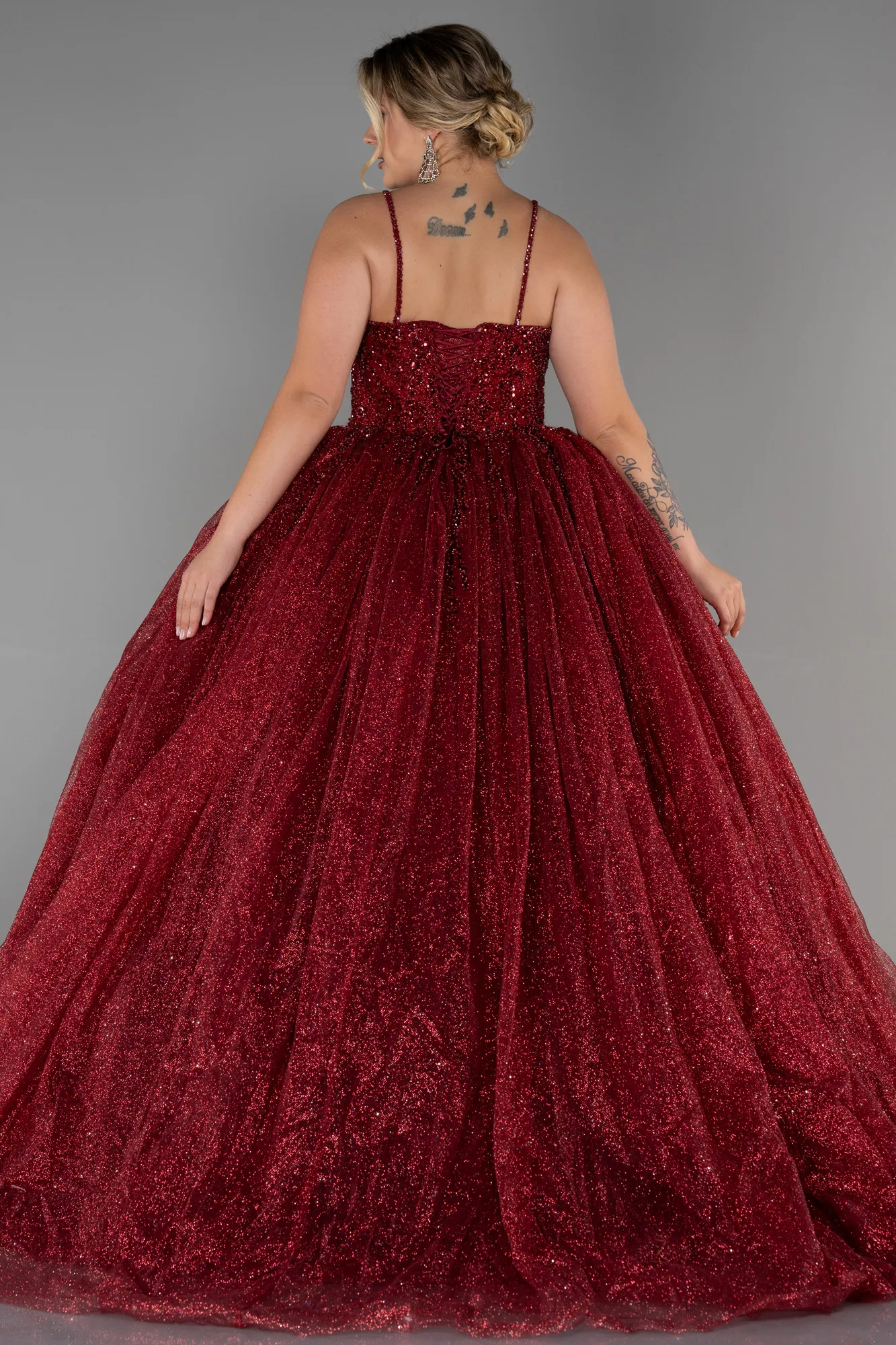 Burgundy-Long Haute Couture ABU2157