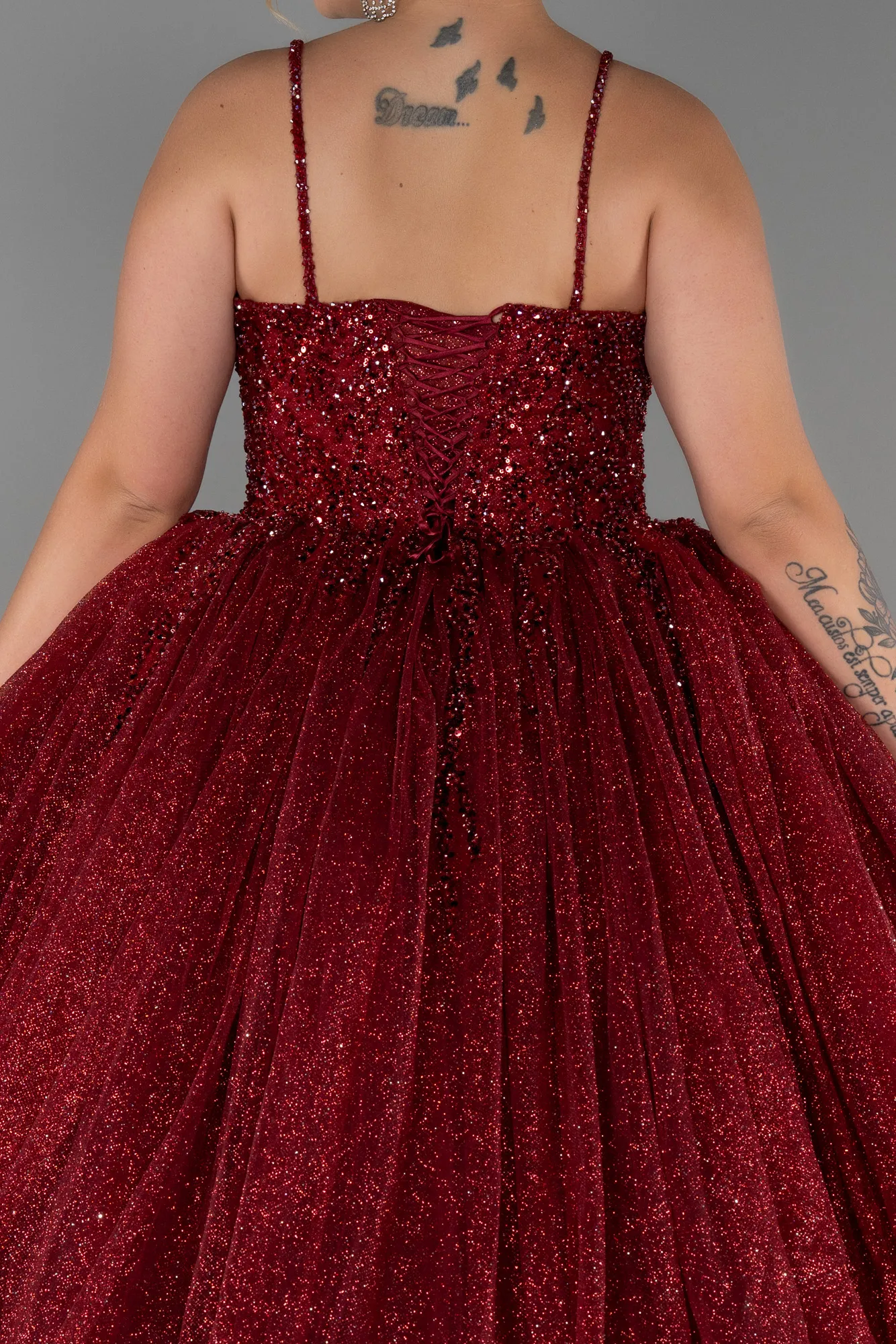 Burgundy-Long Haute Couture ABU2157