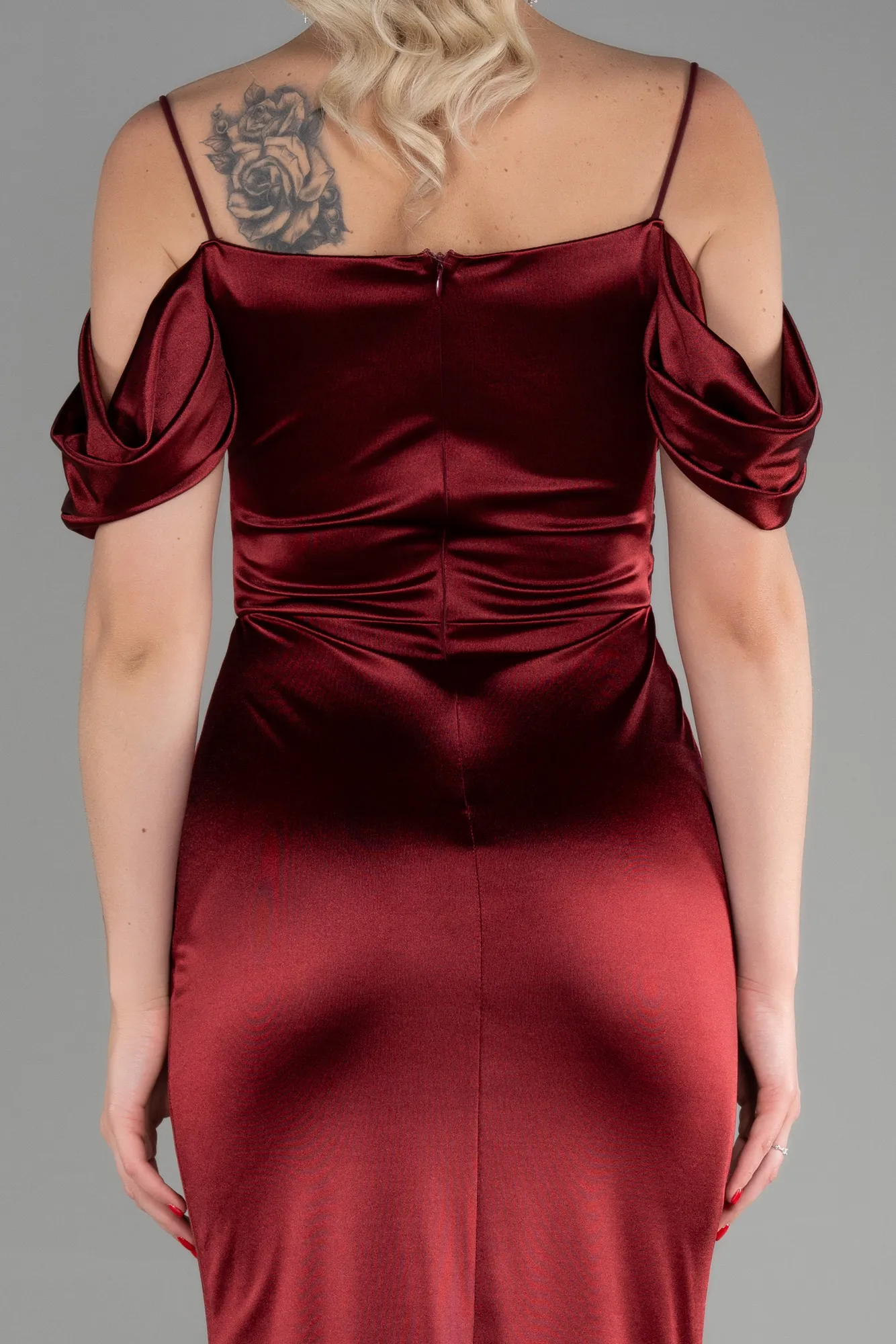 Burgundy-Long Mermaid Evening Dress ABU3241