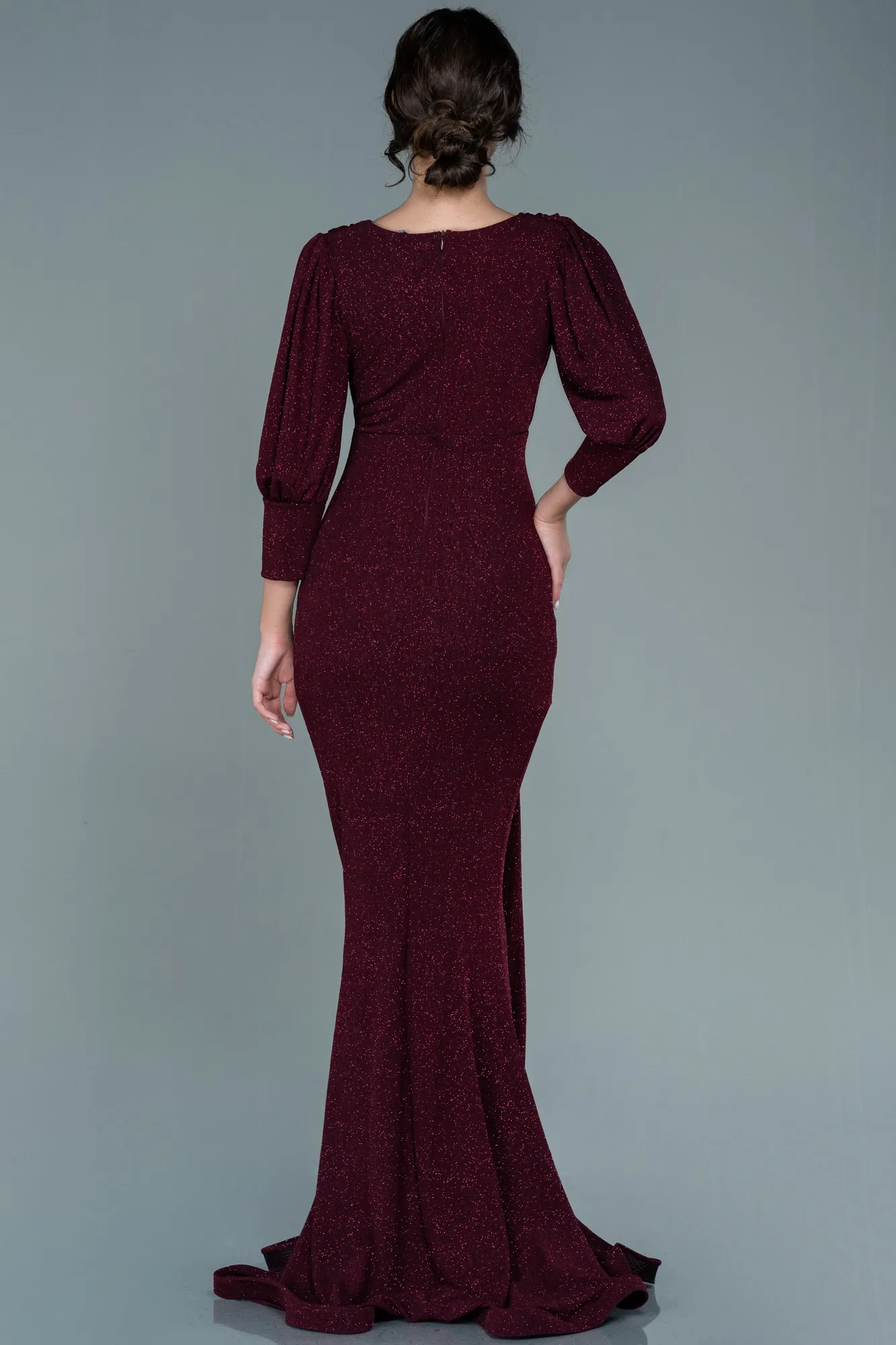 Burgundy-Long Mermaid Prom Dress ABU2619
