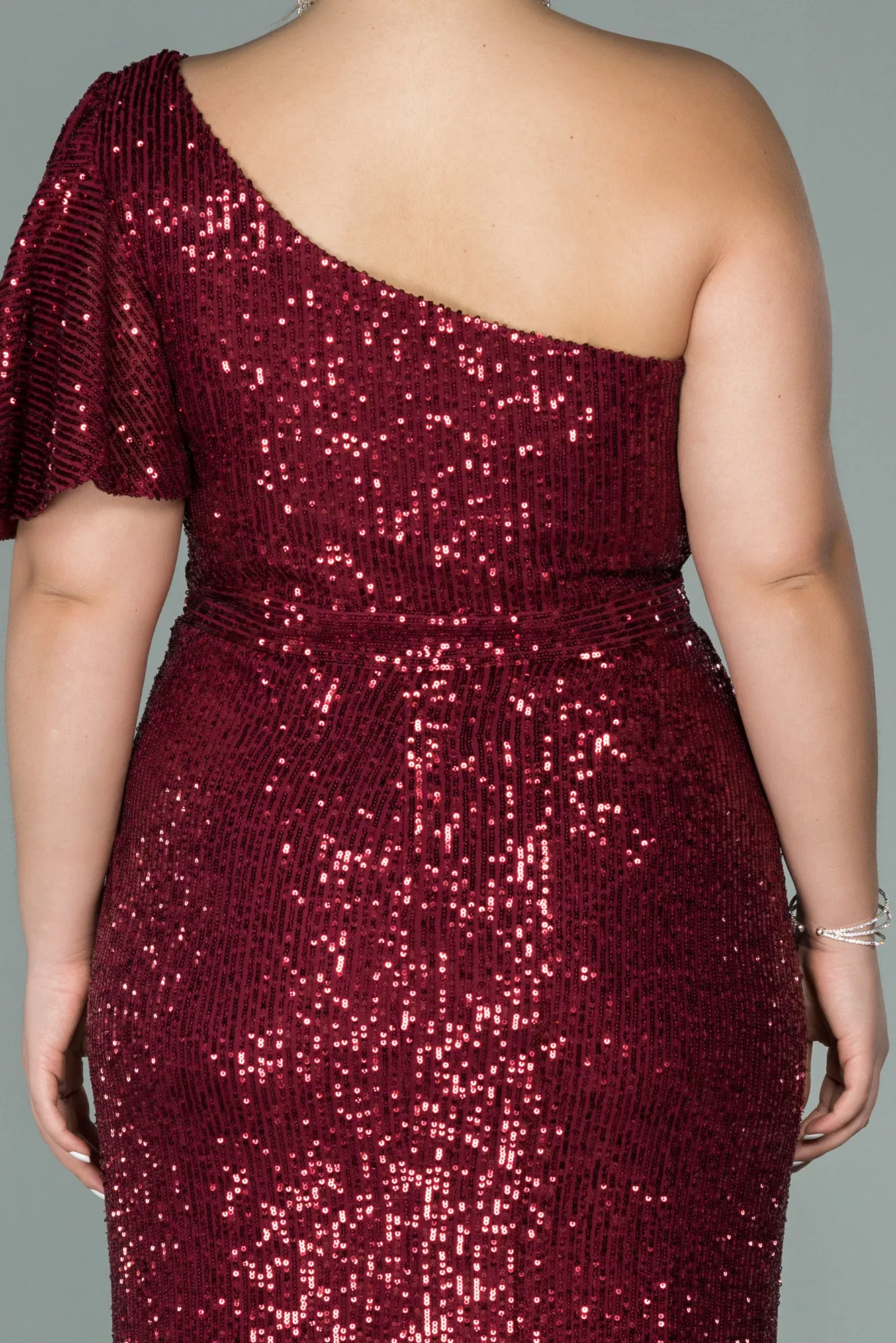 Burgundy-Long Oversized Evening Dress ABU1893