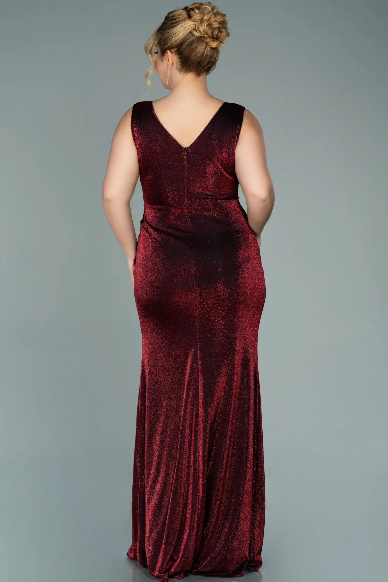 Burgundy-Long Oversized Evening Dress ABU1985