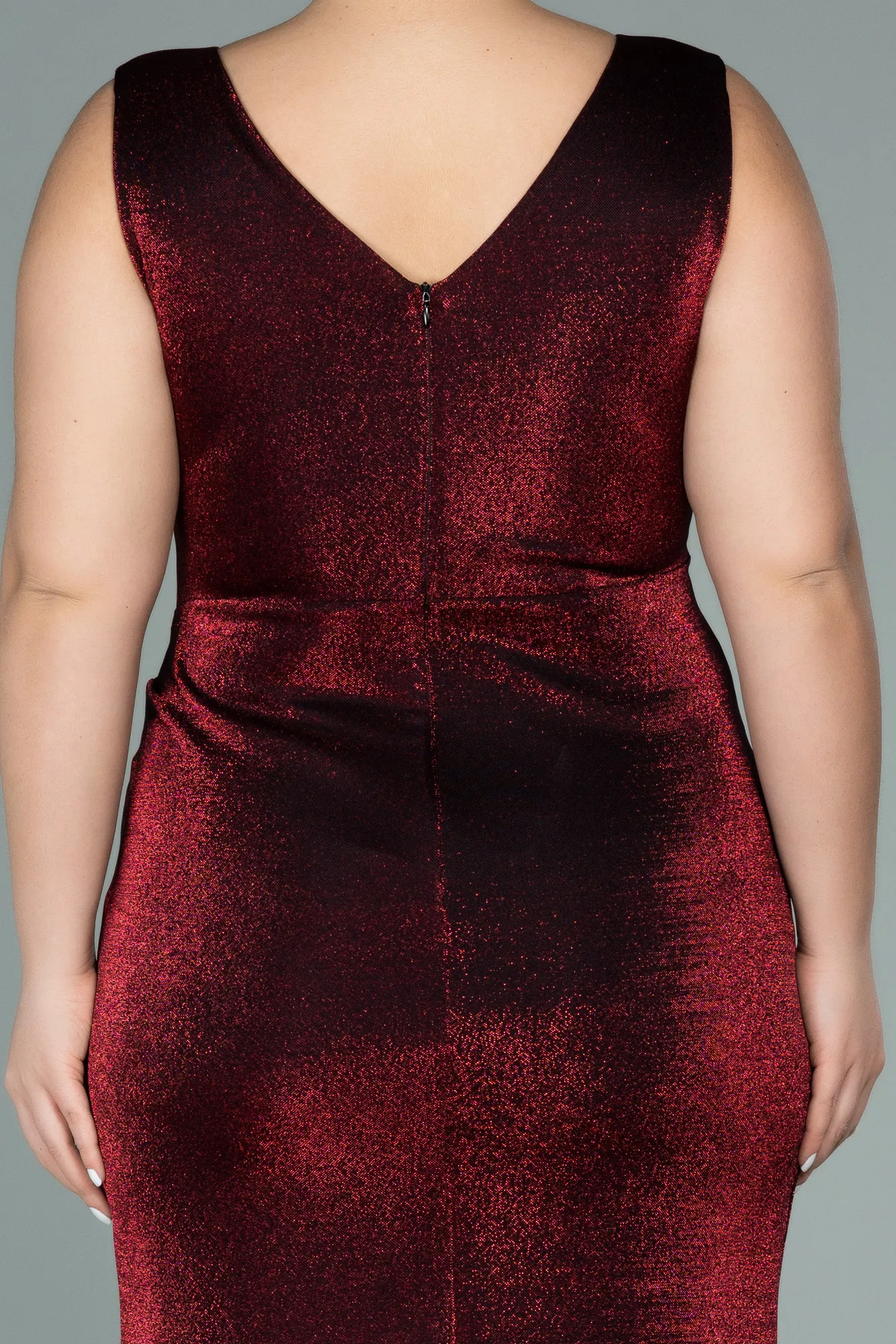 Burgundy-Long Oversized Evening Dress ABU1985