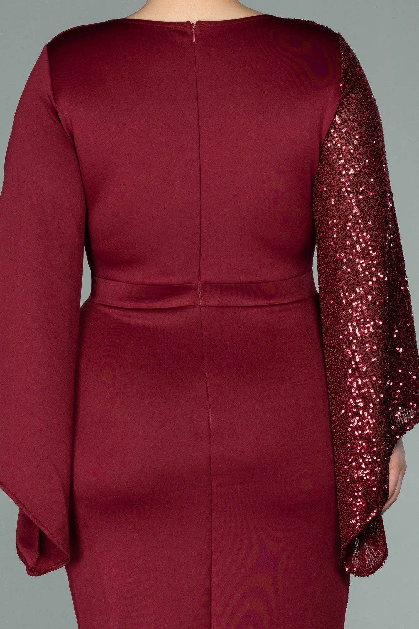 Burgundy-Long Plus Size Evening Dress ABU2149