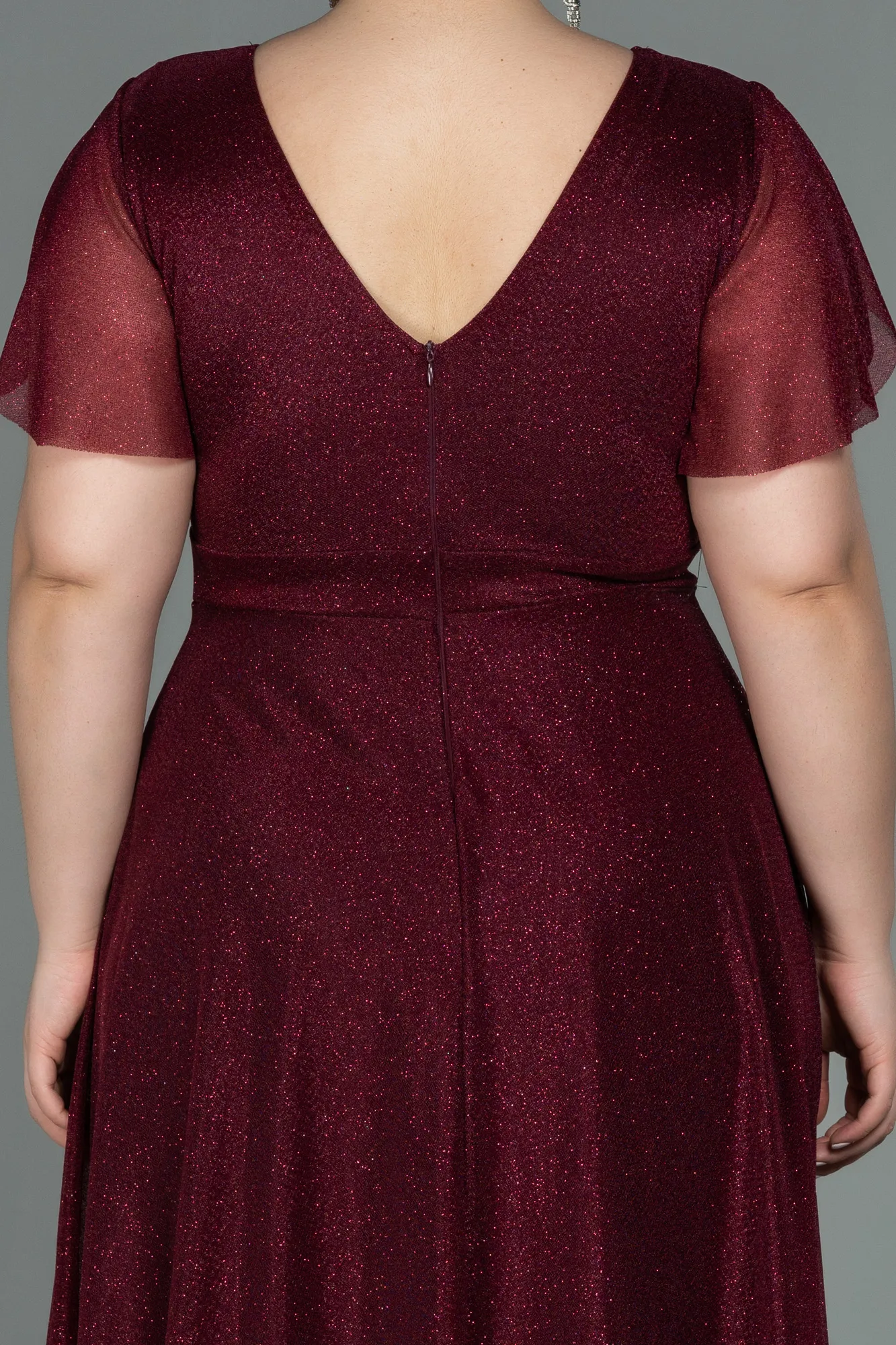 Burgundy-Long Plus Size Evening Dress ABU2310