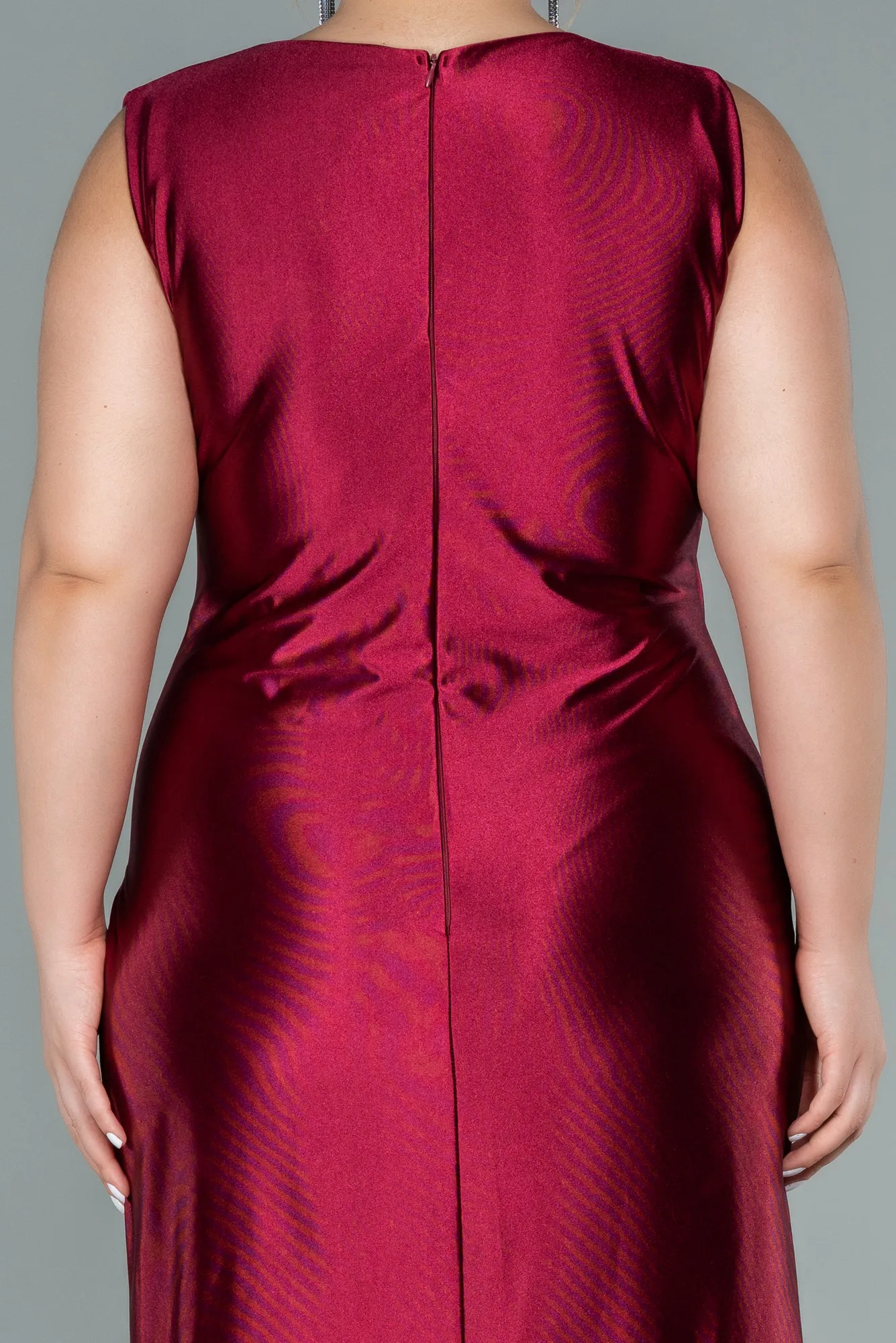 Burgundy-Long Plus Size Evening Dress ABU2366