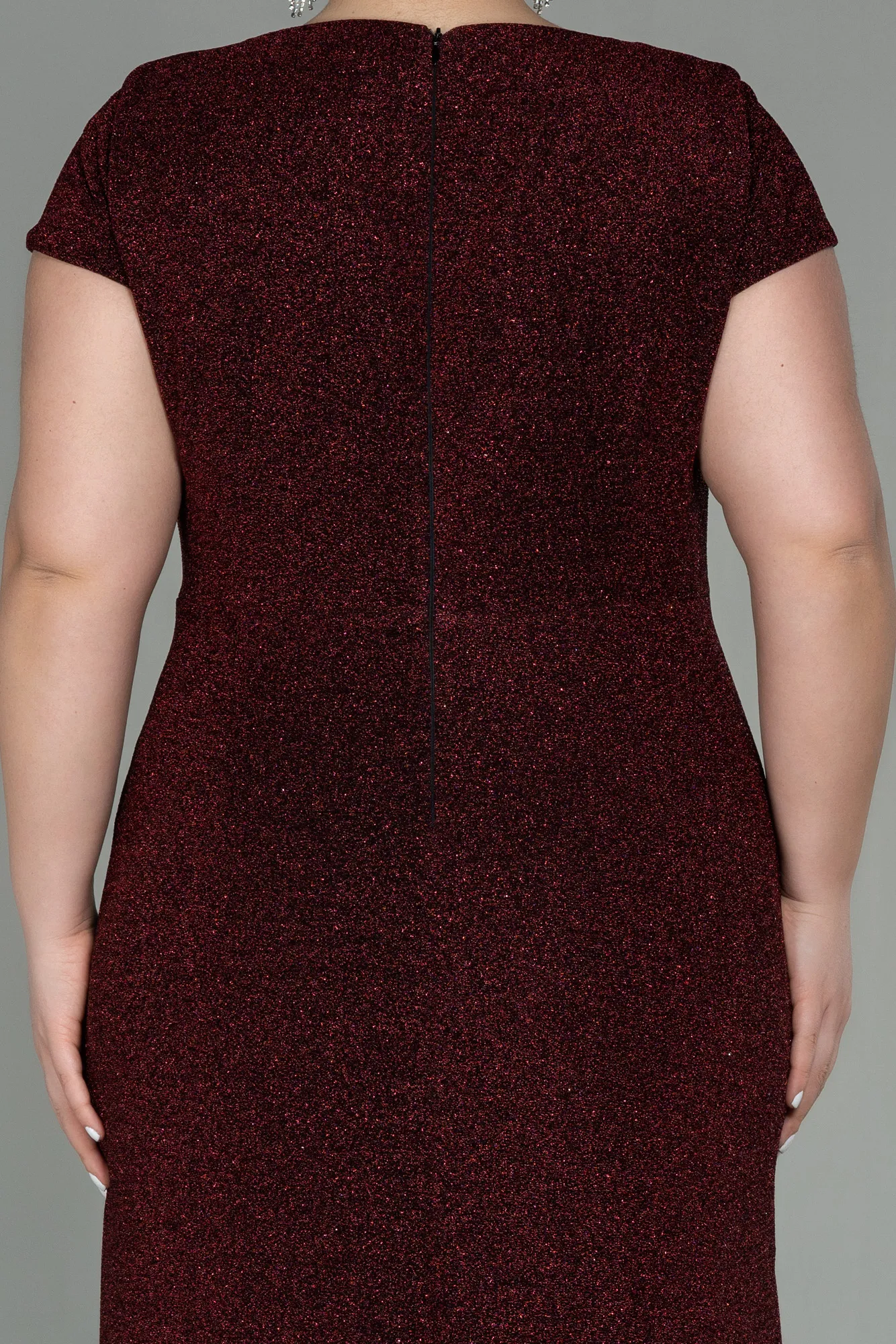 Burgundy-Long Plus Size Evening Dress ABU2870
