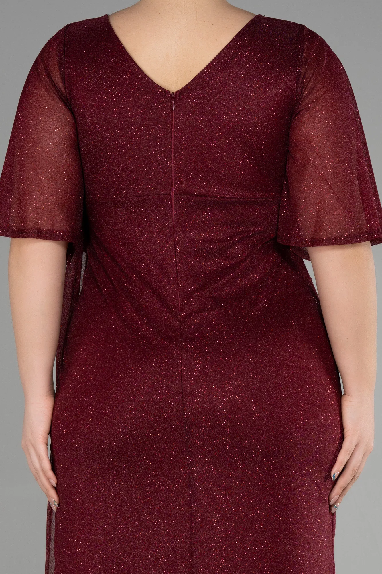 Burgundy-Long Plus Size Evening Gown ABU3646