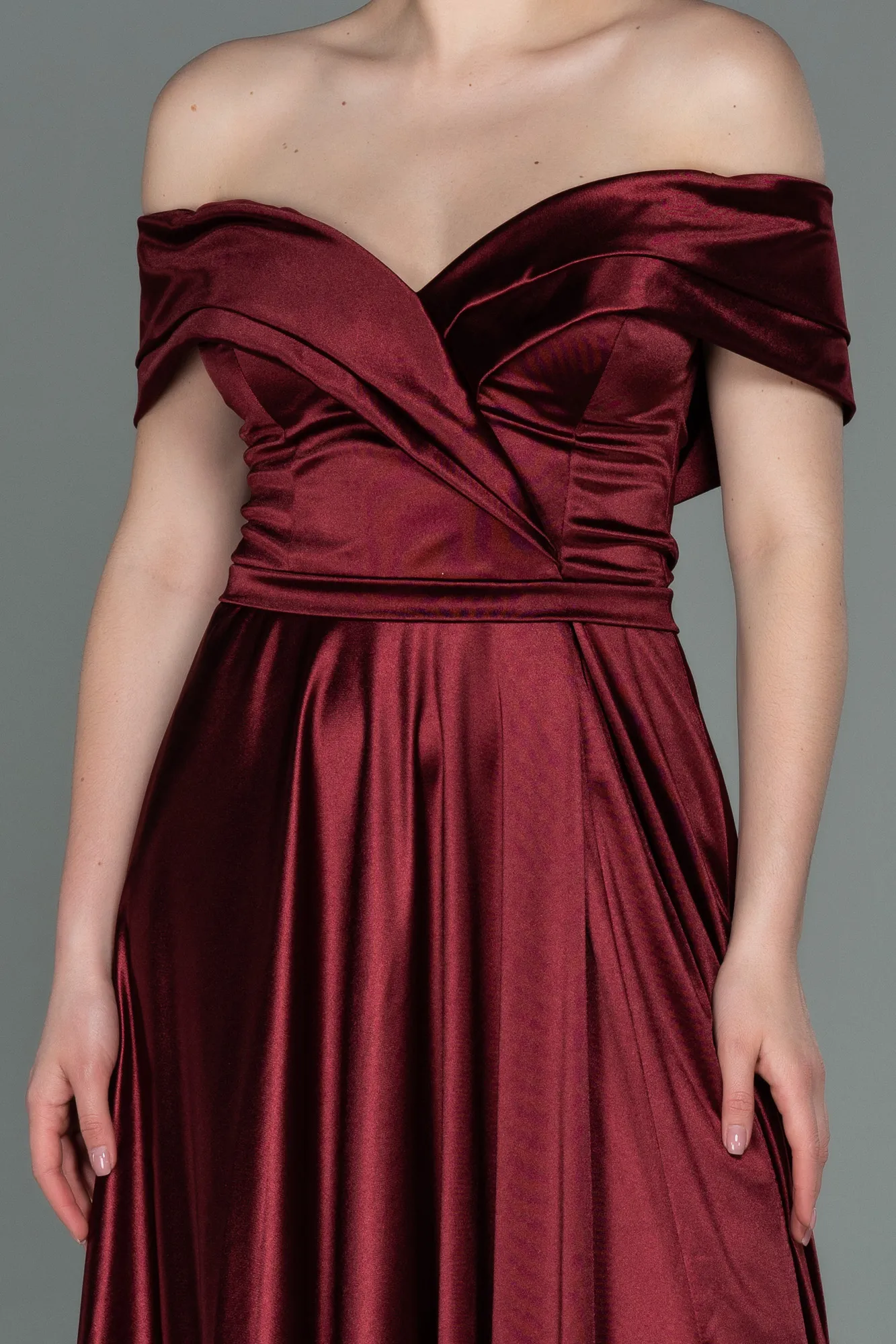 Burgundy-Long Prom Gown ABU3157