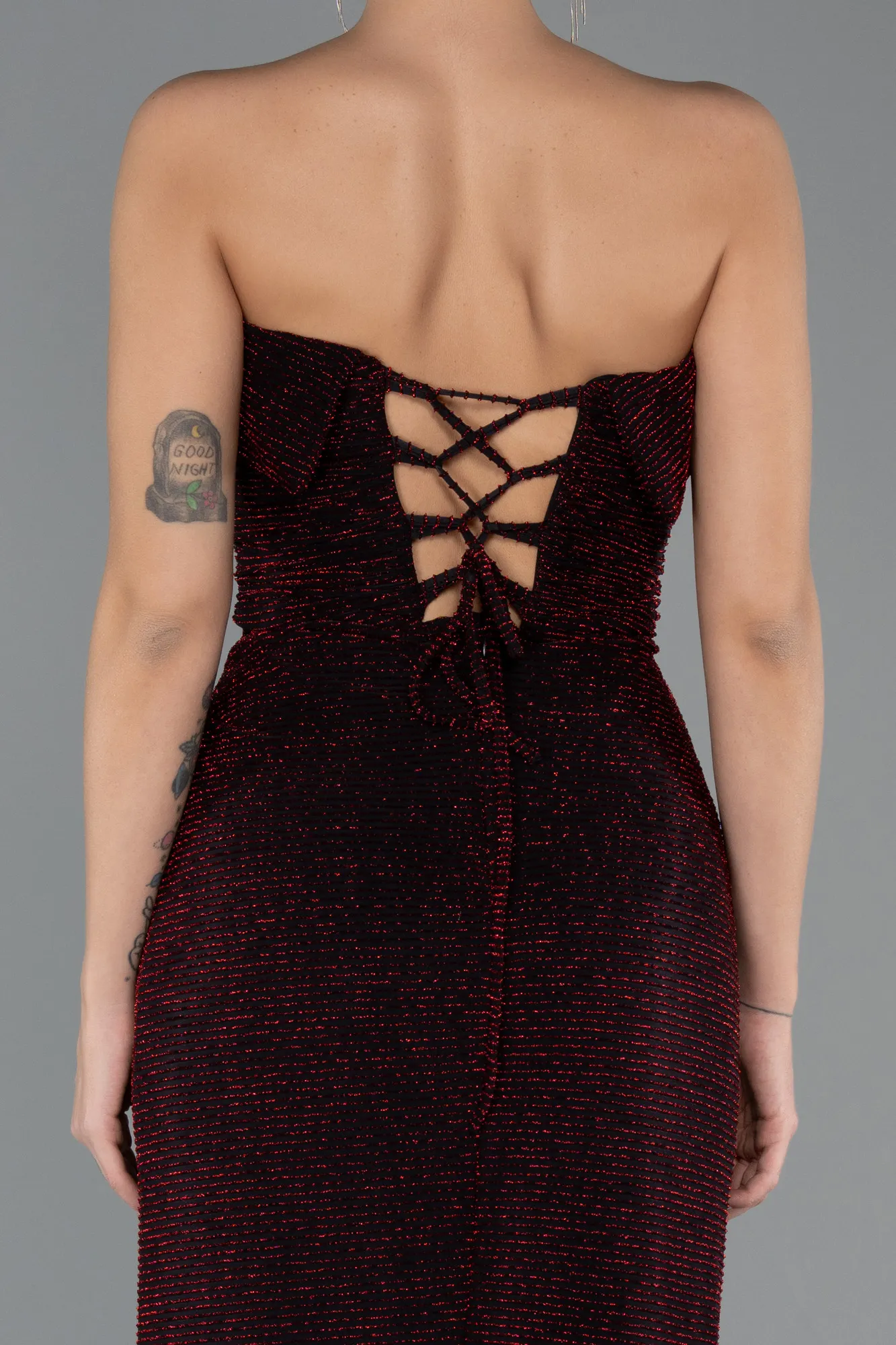 Burgundy-Long Prom Gown ABU5445