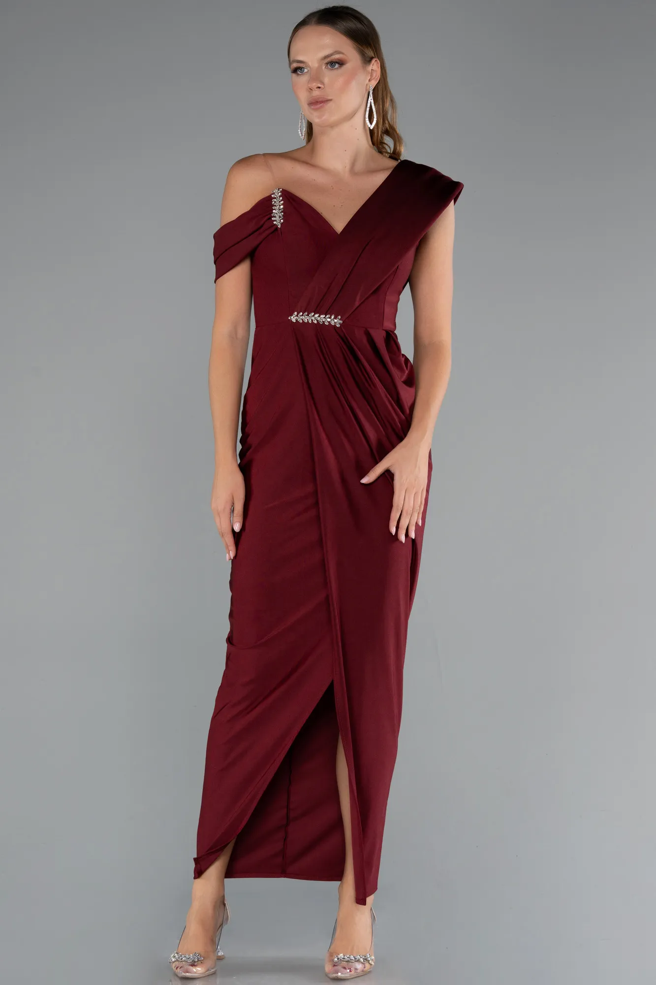 Burgundy-Midi Cocktail Dress ABK2423