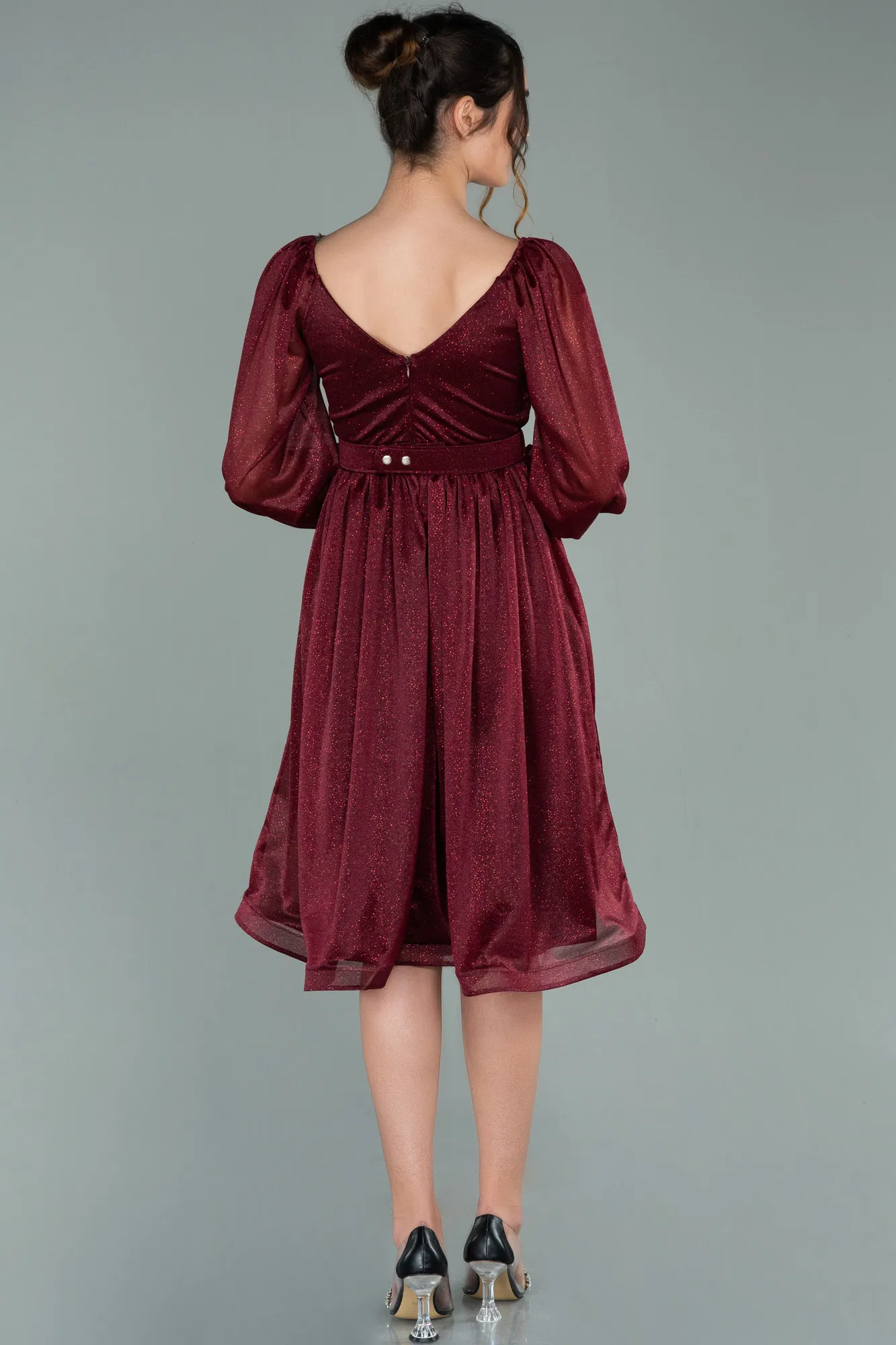 Burgundy-Midi Invitation Dress ABK1227