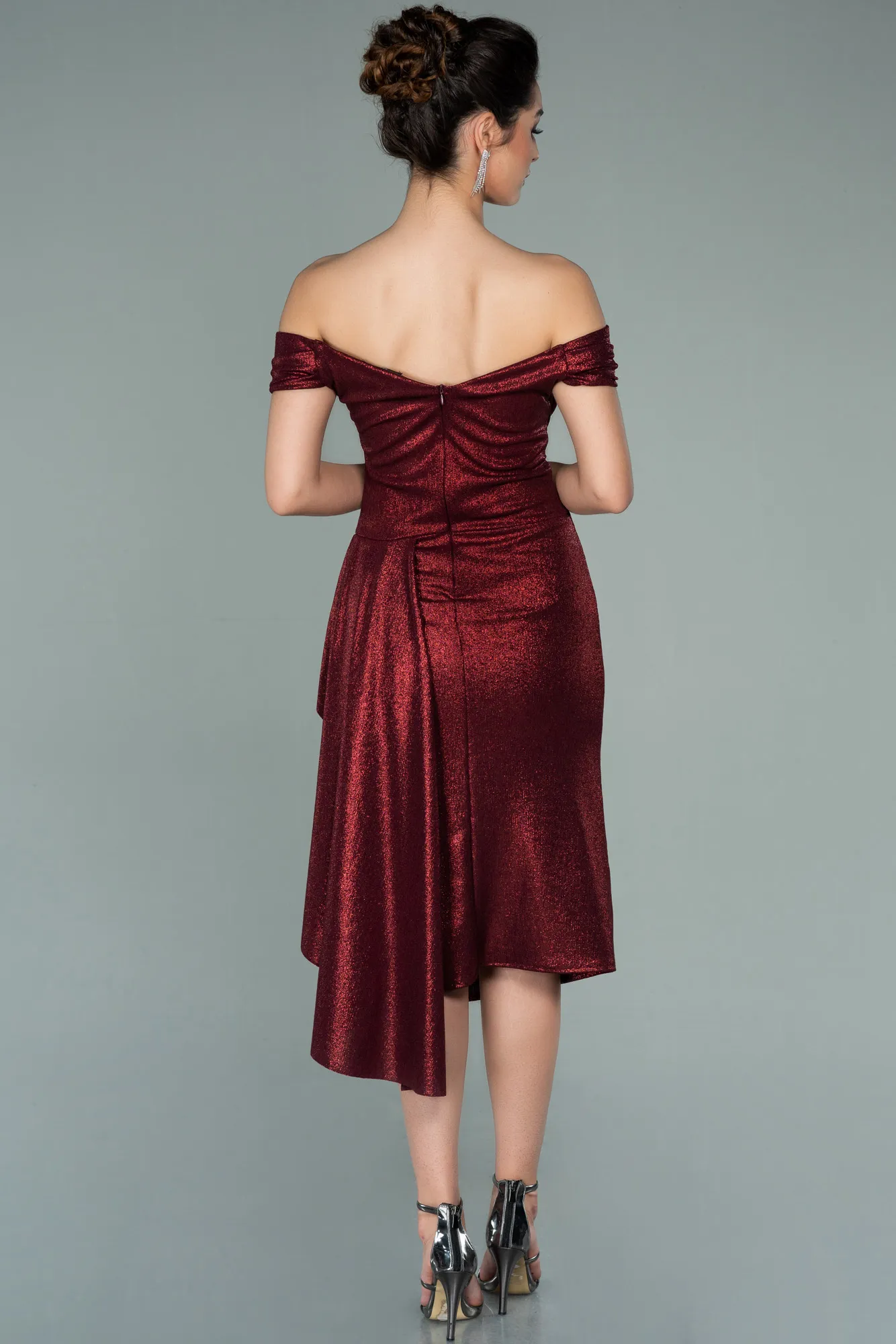 Burgundy-Midi Invitation Dress ABK1239