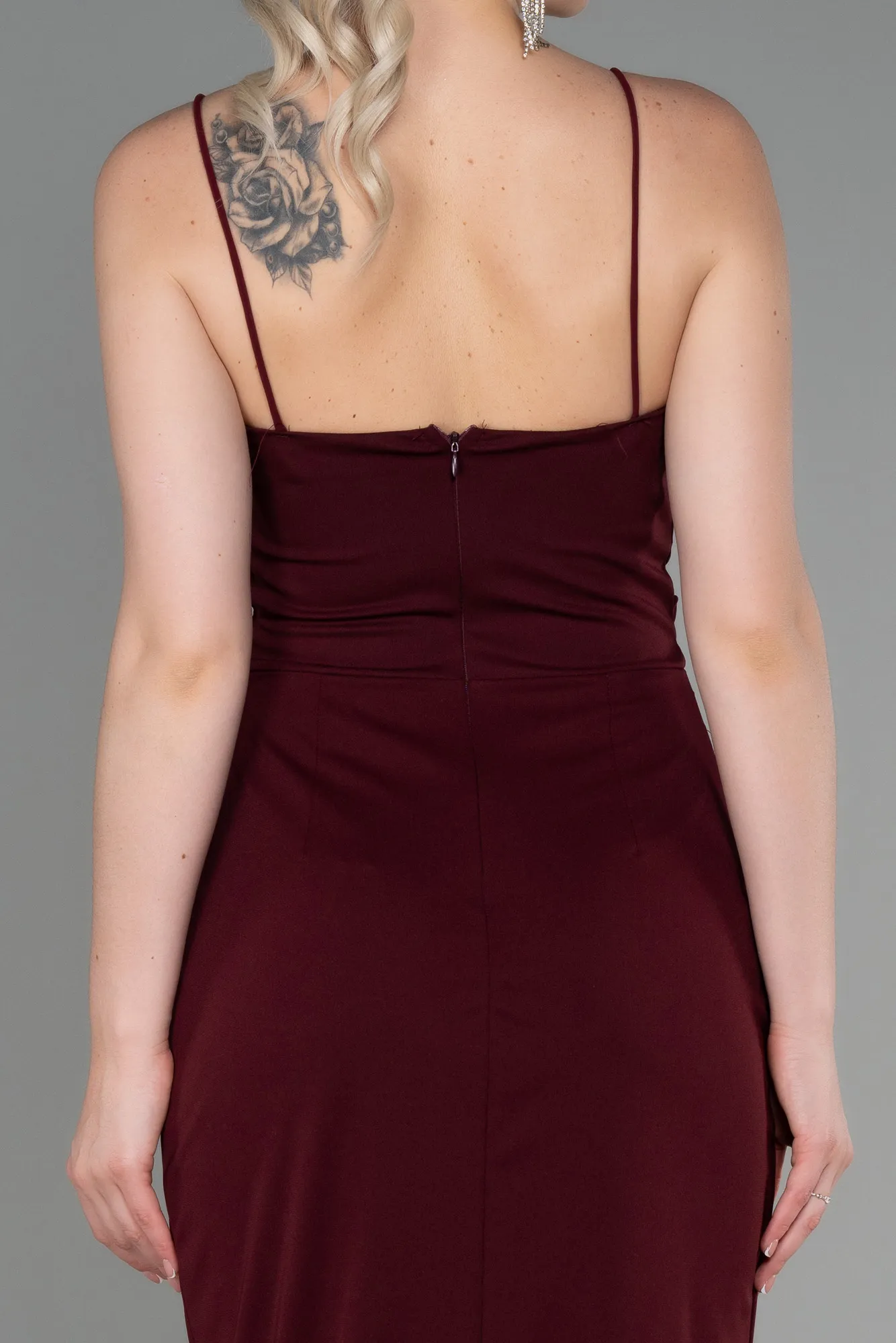 Burgundy-Midi Invitation Dress ABK1806