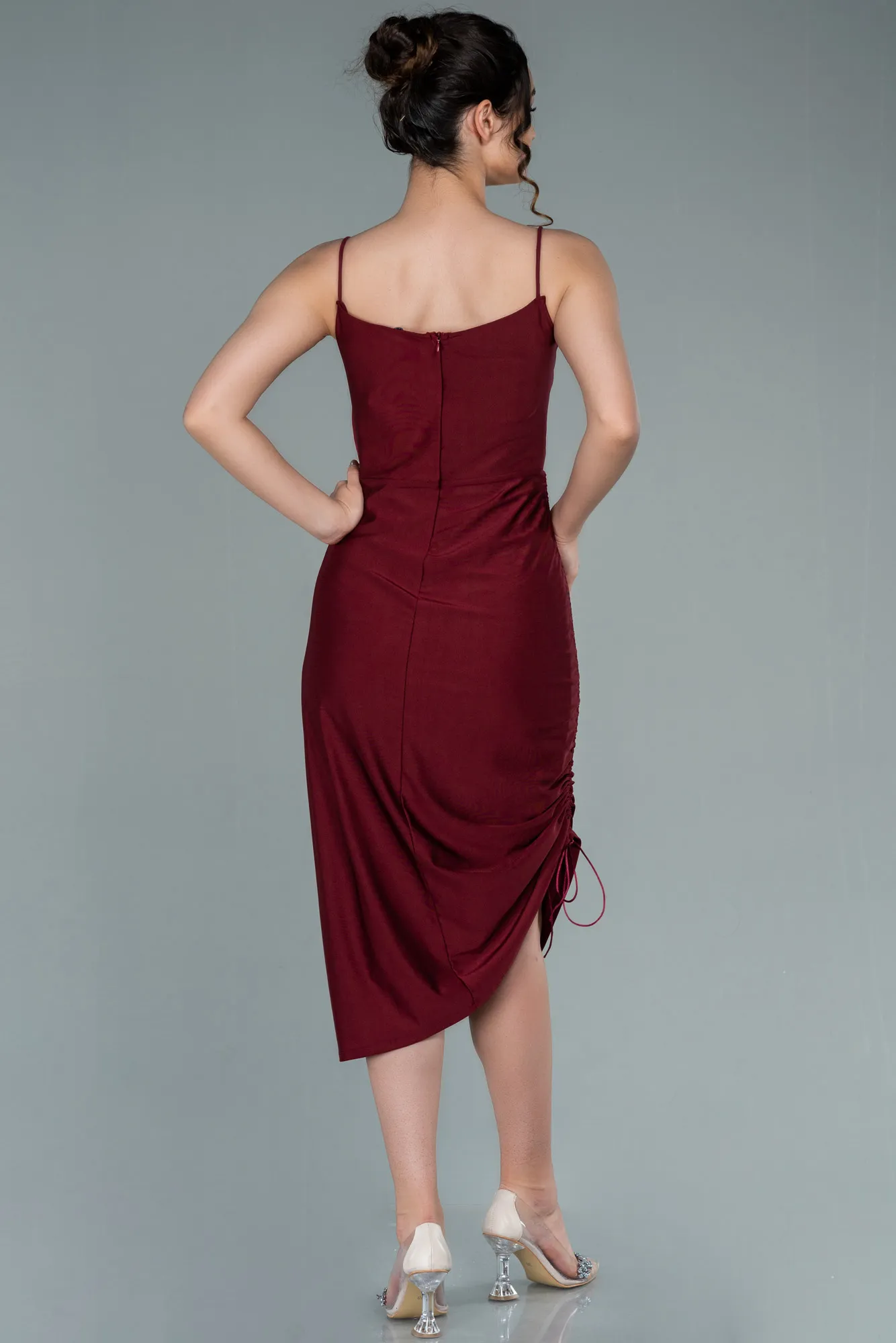 Burgundy-Midi Night Dress ABK1900