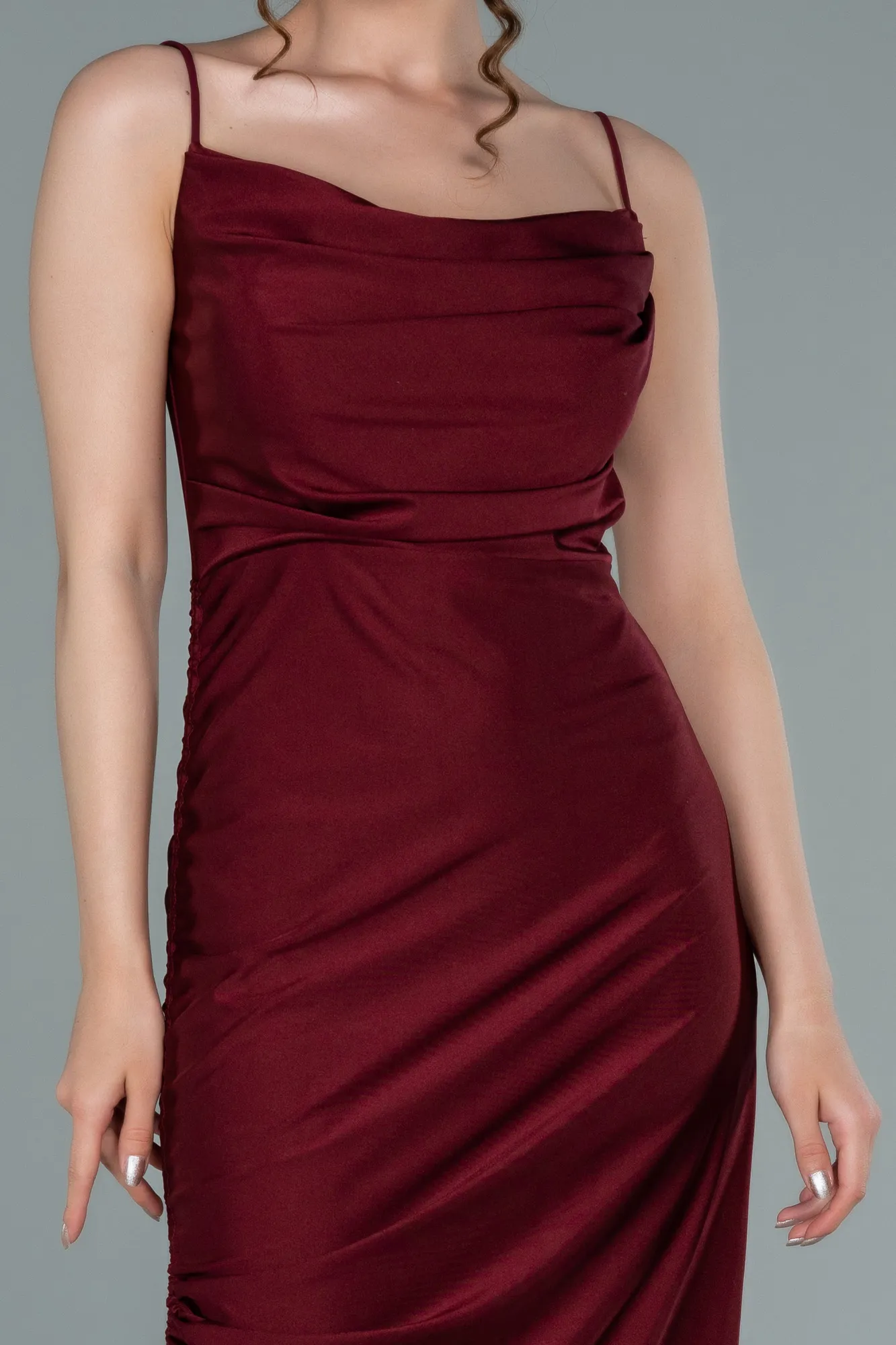 Burgundy-Midi Night Dress ABK1900