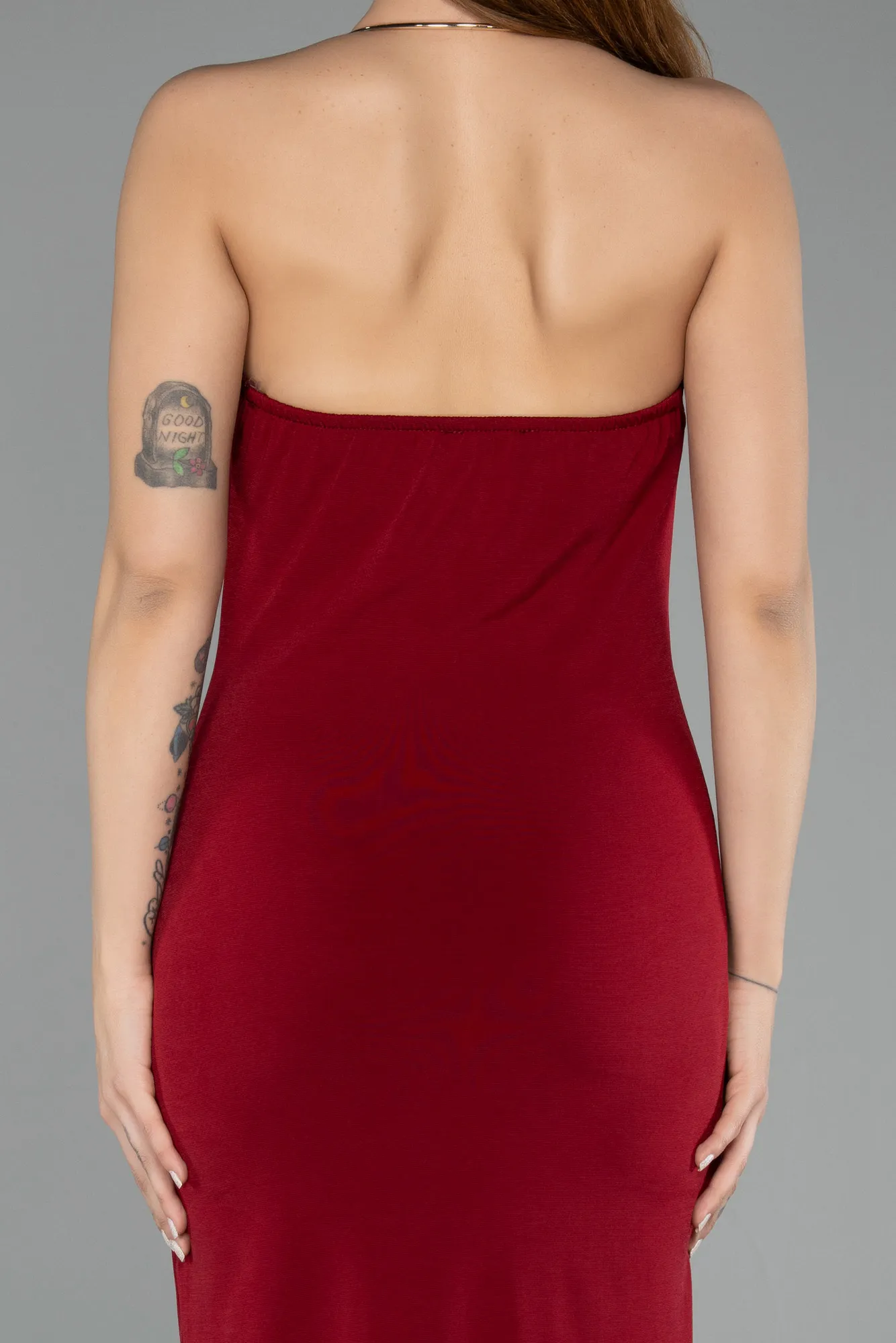 Burgundy-Midi Party Dress ABK2495