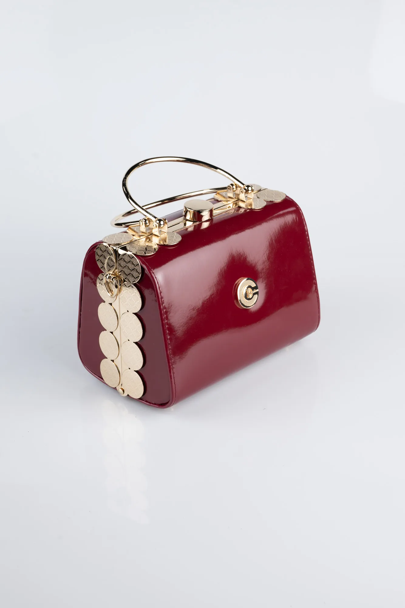 Burgundy-Patent Leather Evening Bag KC170