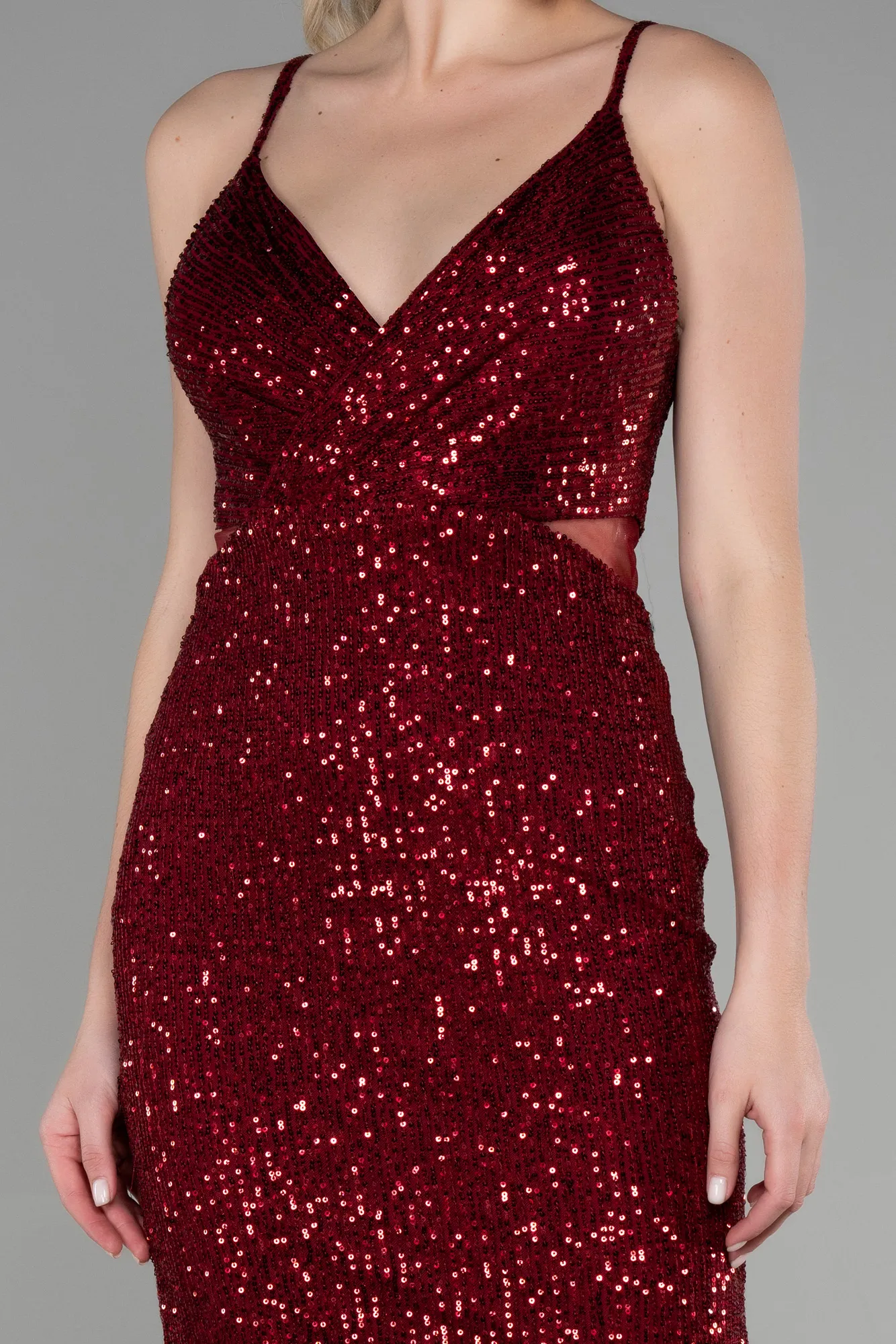 Burgundy-Short Evening Dress ABK1541
