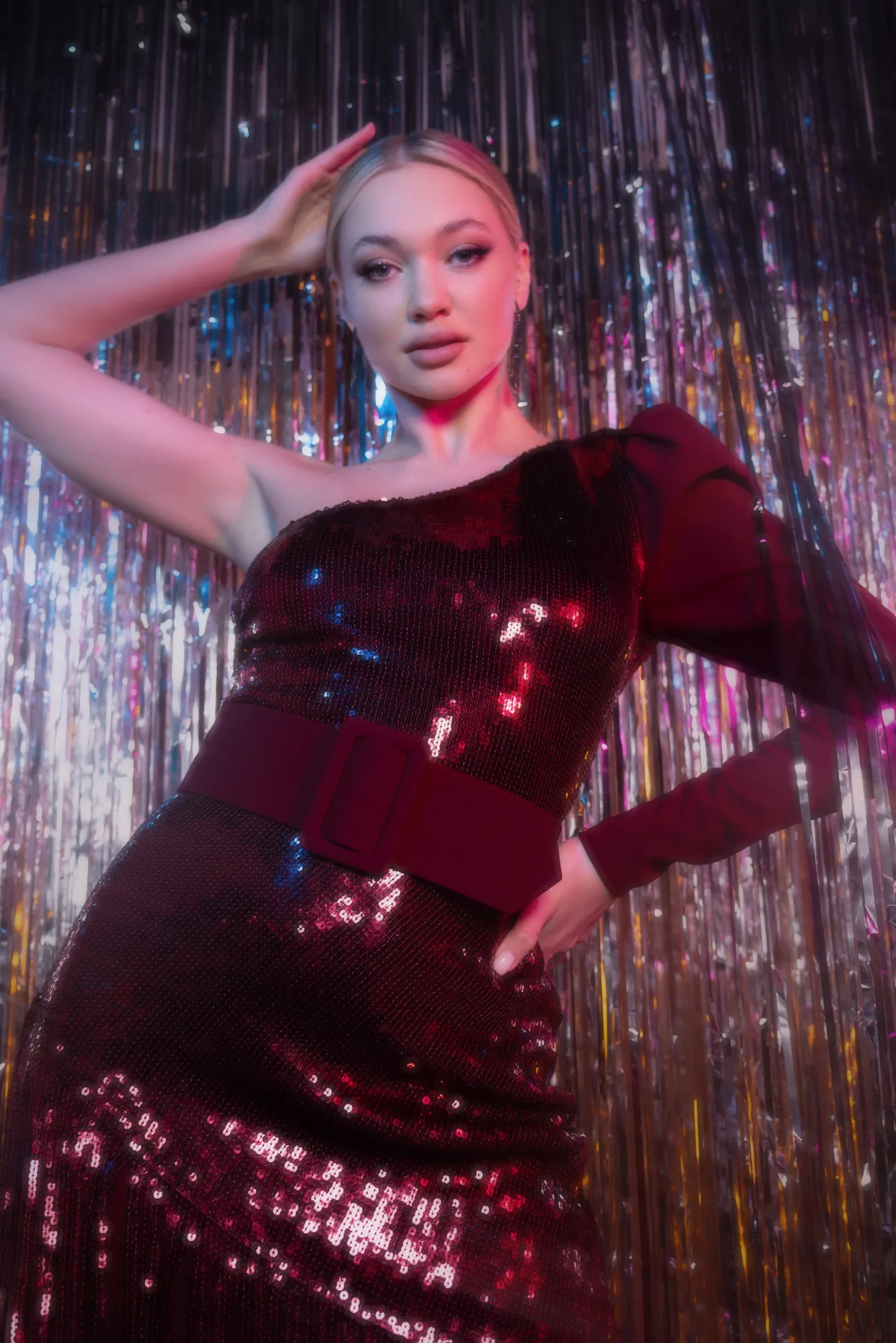 Burgundy-Short Invitation Dress ABK1911