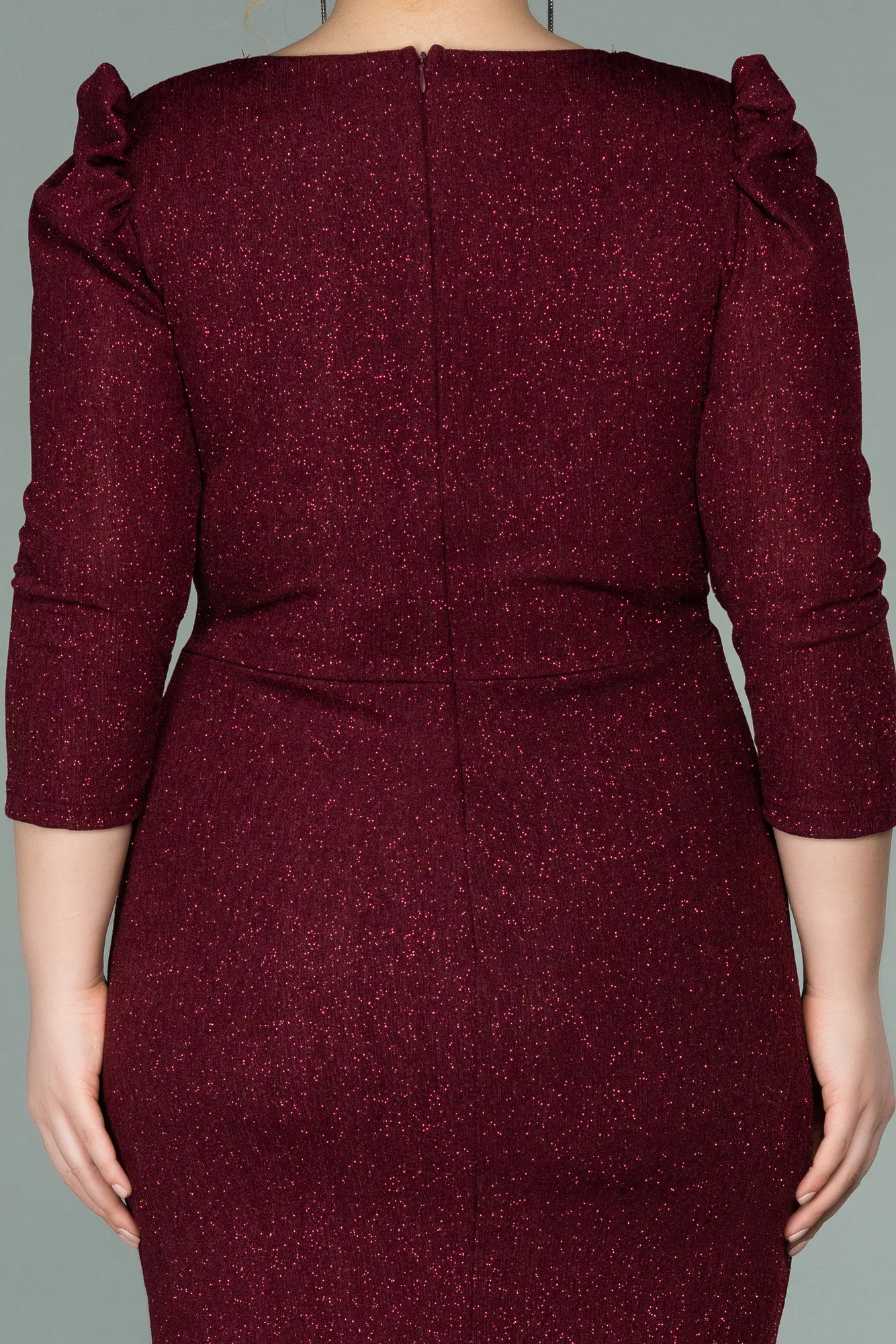 Burgundy-Short Oversized Evening Dress ABK1246