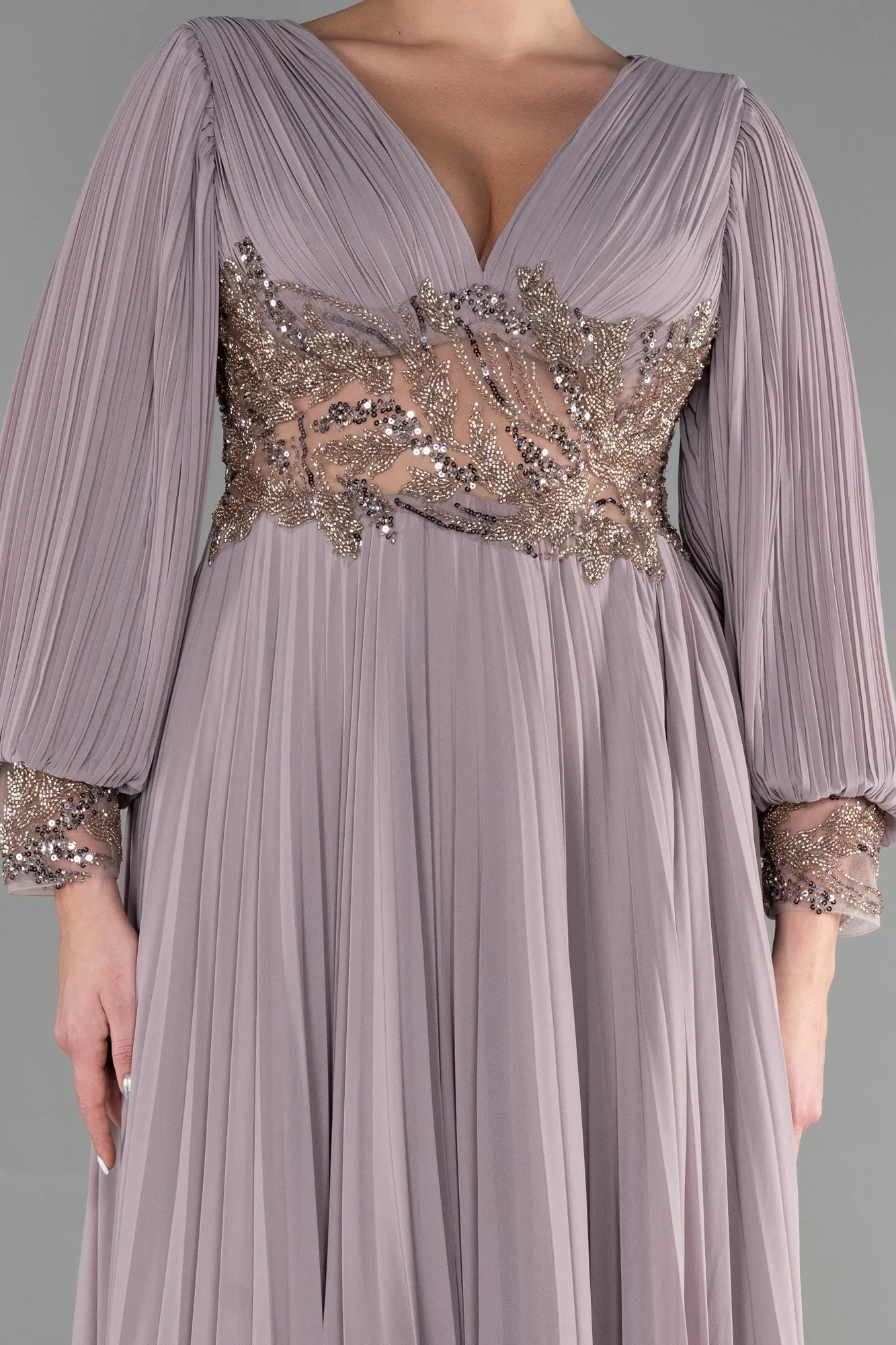 Cappuccino-Long Chiffon Evening Dress ABU2183