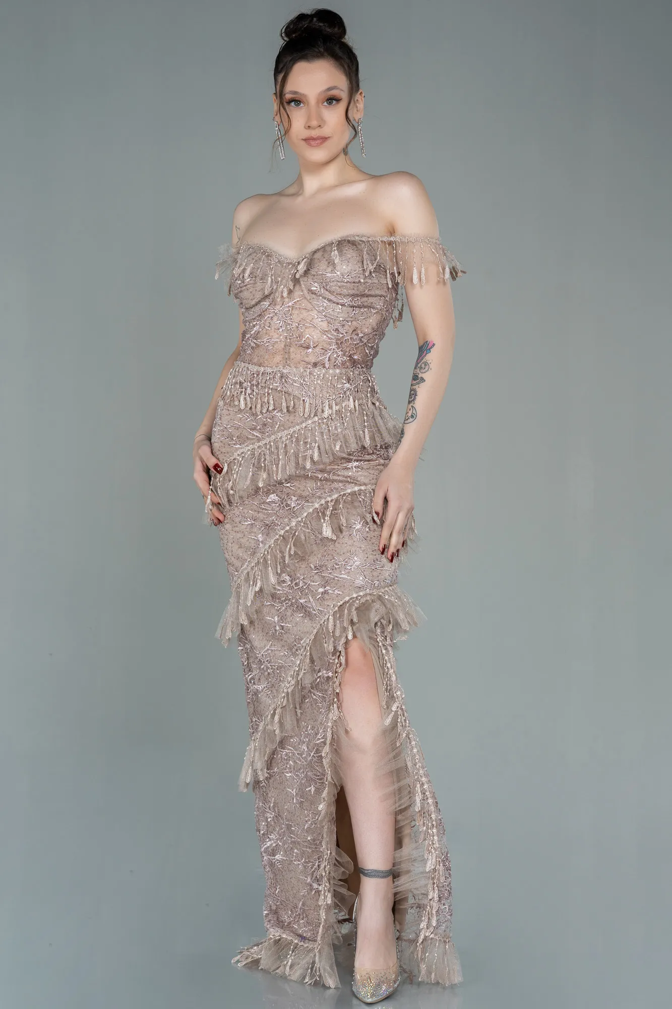 Cappuccino-Long Evening Dress ABU1596