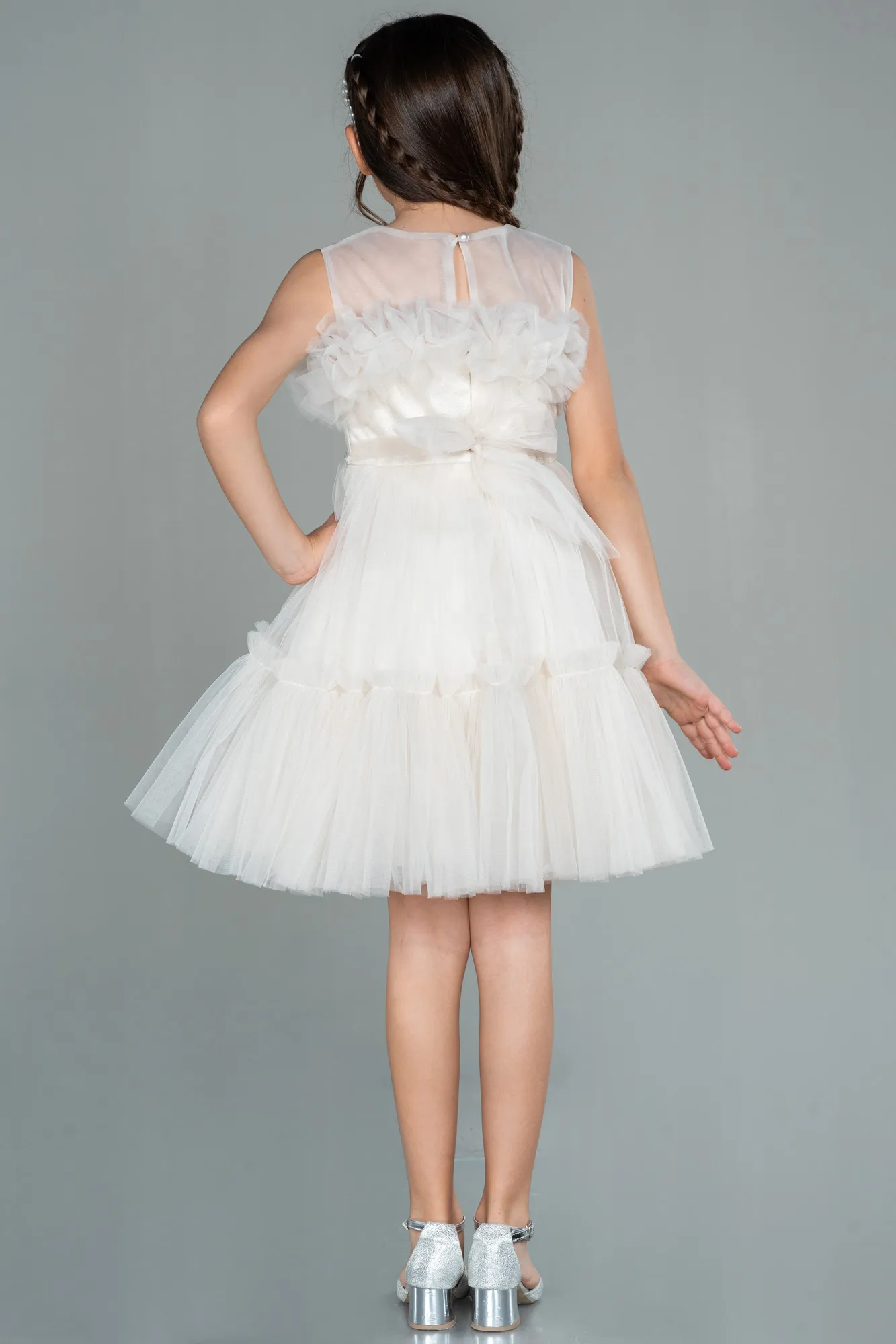 Cappuccino-Short Girl Dress ABK1707