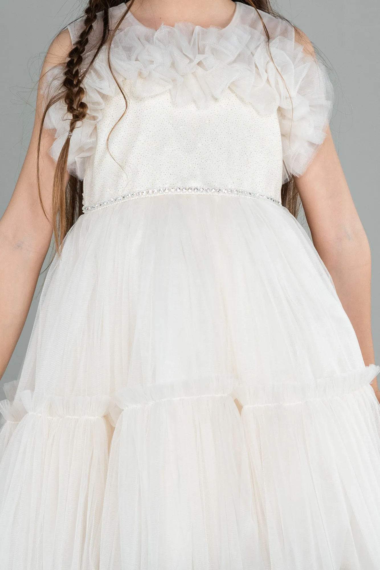 Cappuccino-Short Girl Dress ABK1707