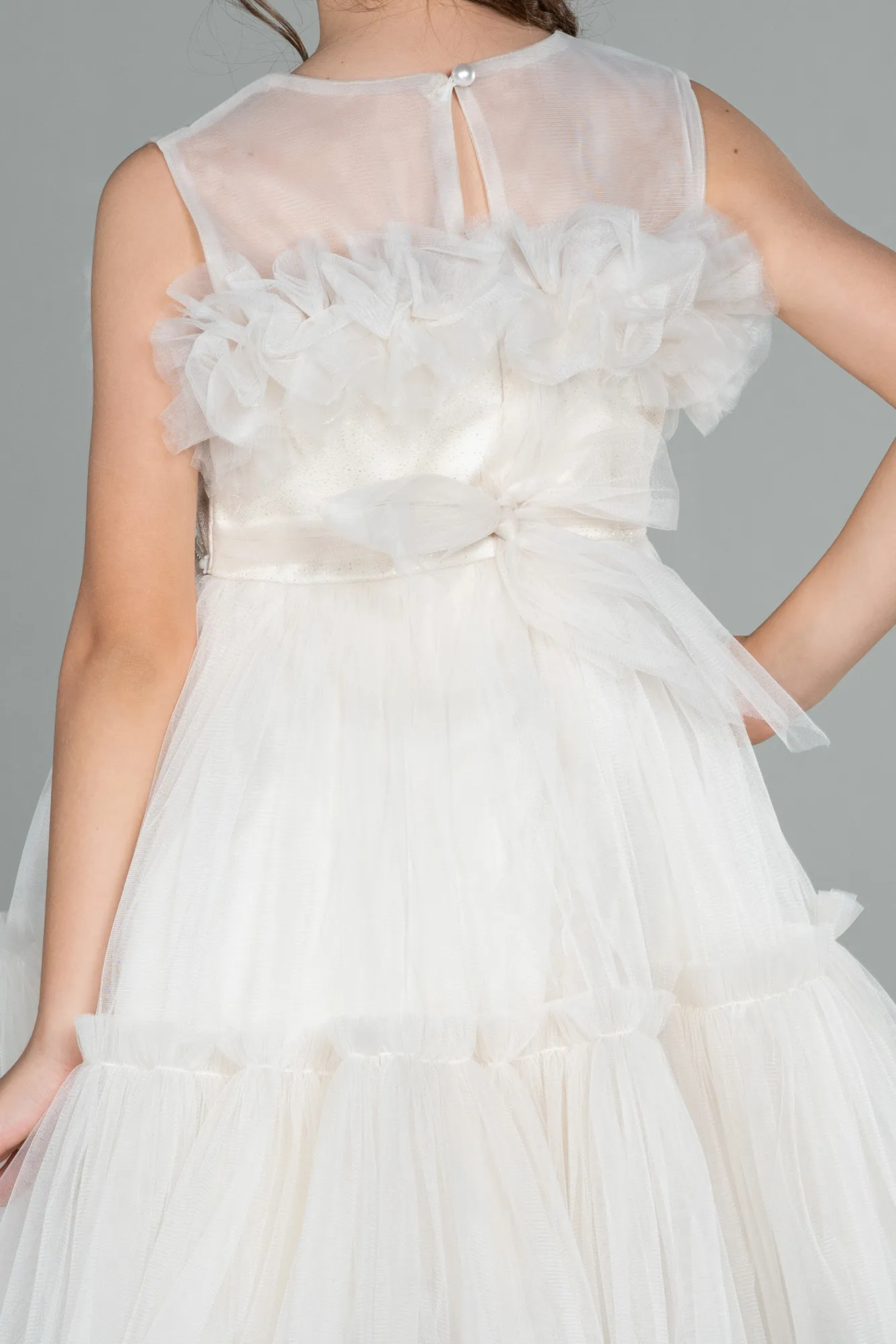 Cappuccino-Short Girl Dress ABK1707