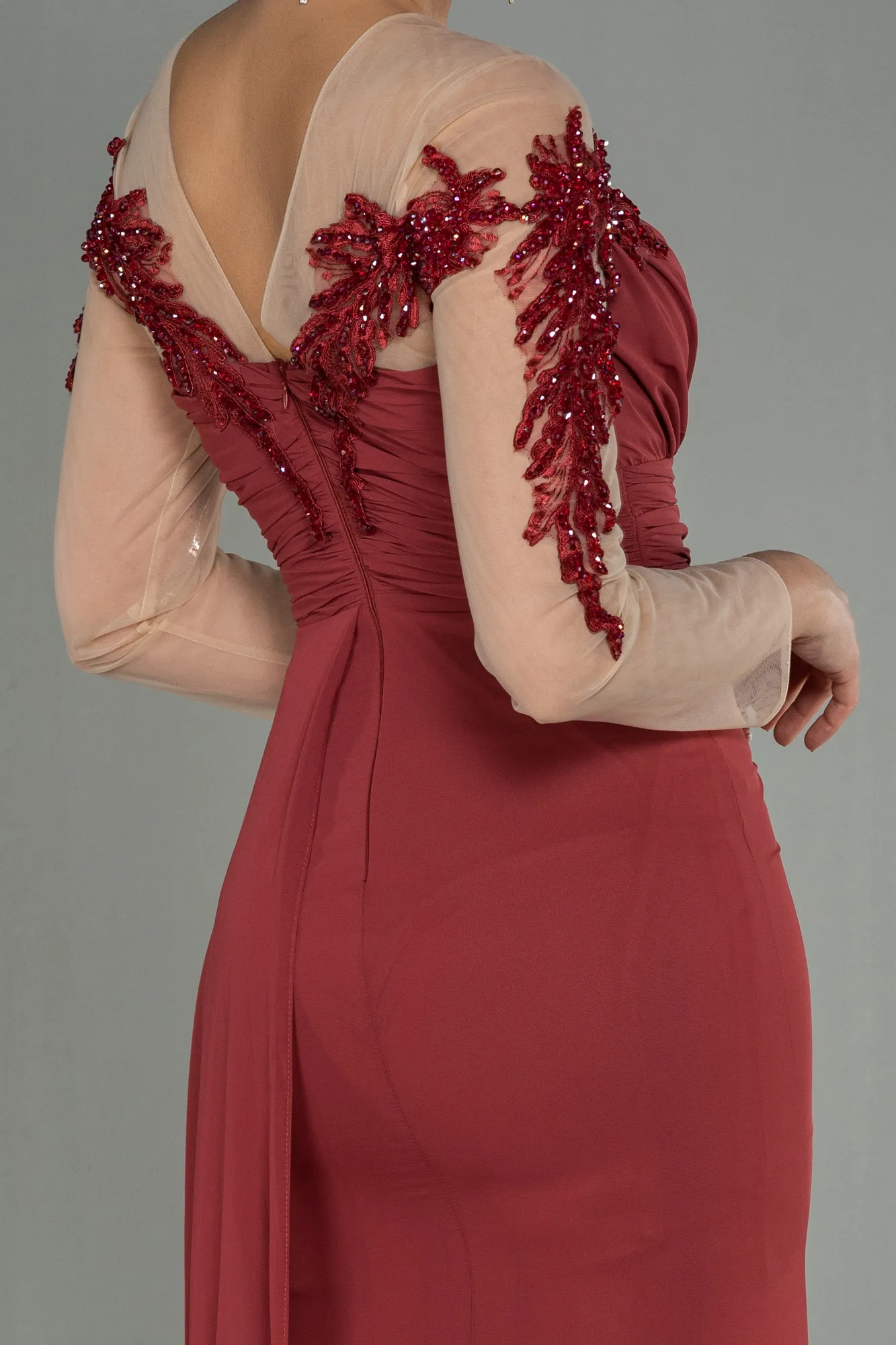 Cinnamon-Long Chiffon Evening Dress ABU3012