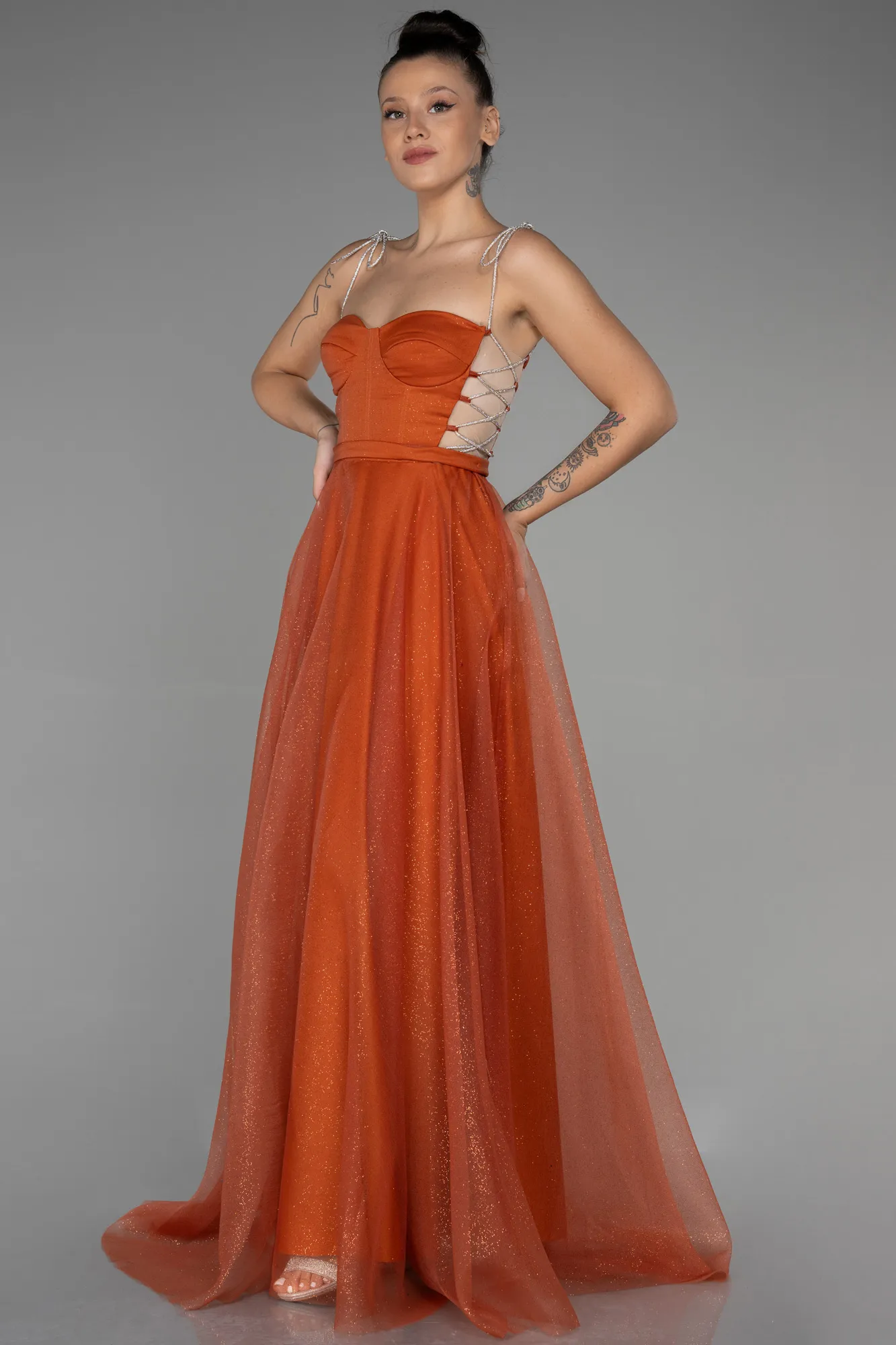 Cinnamon-Long Evening Dress ABU3311
