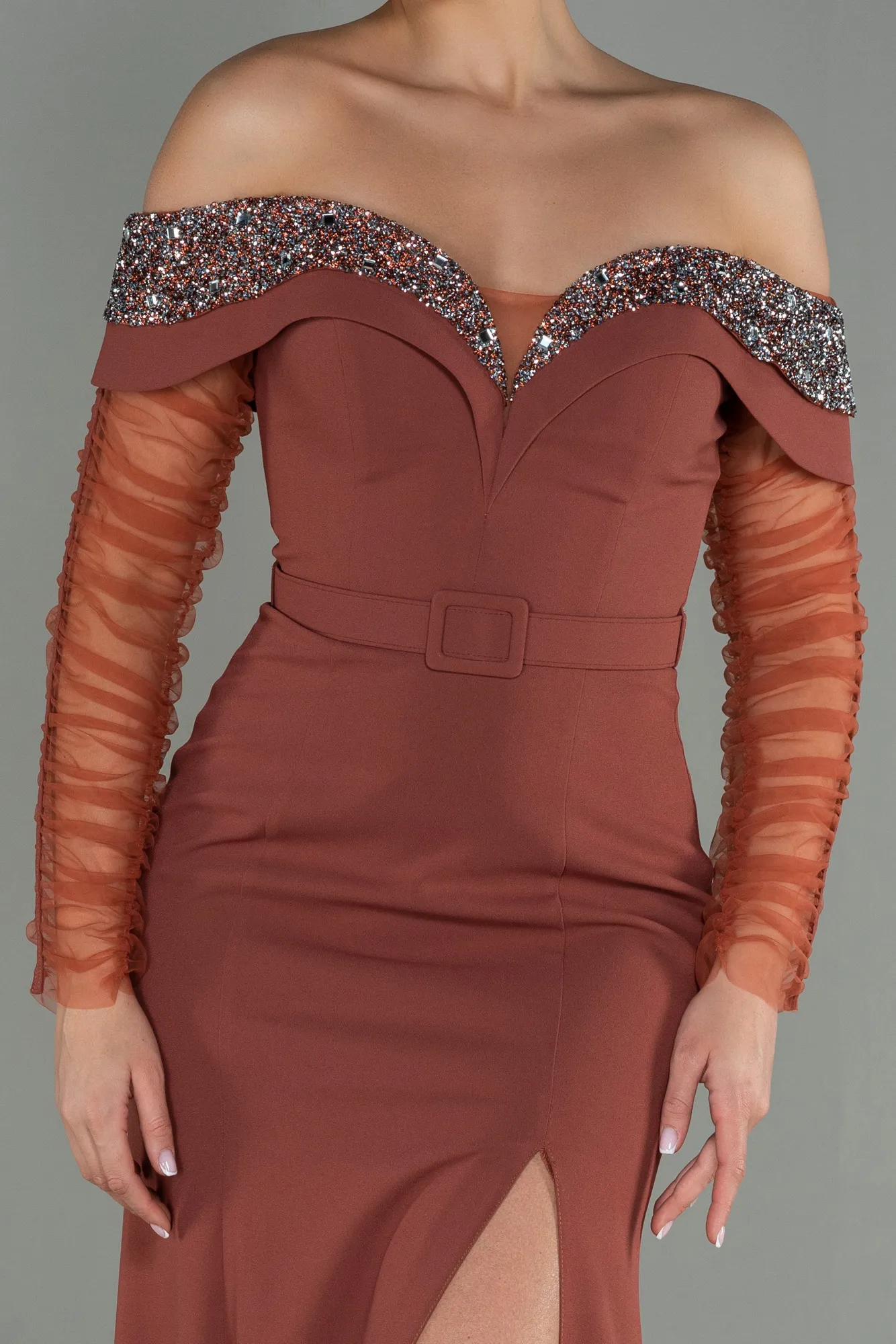 Cinnamon-Long Mermaid Prom Dress ABU2998
