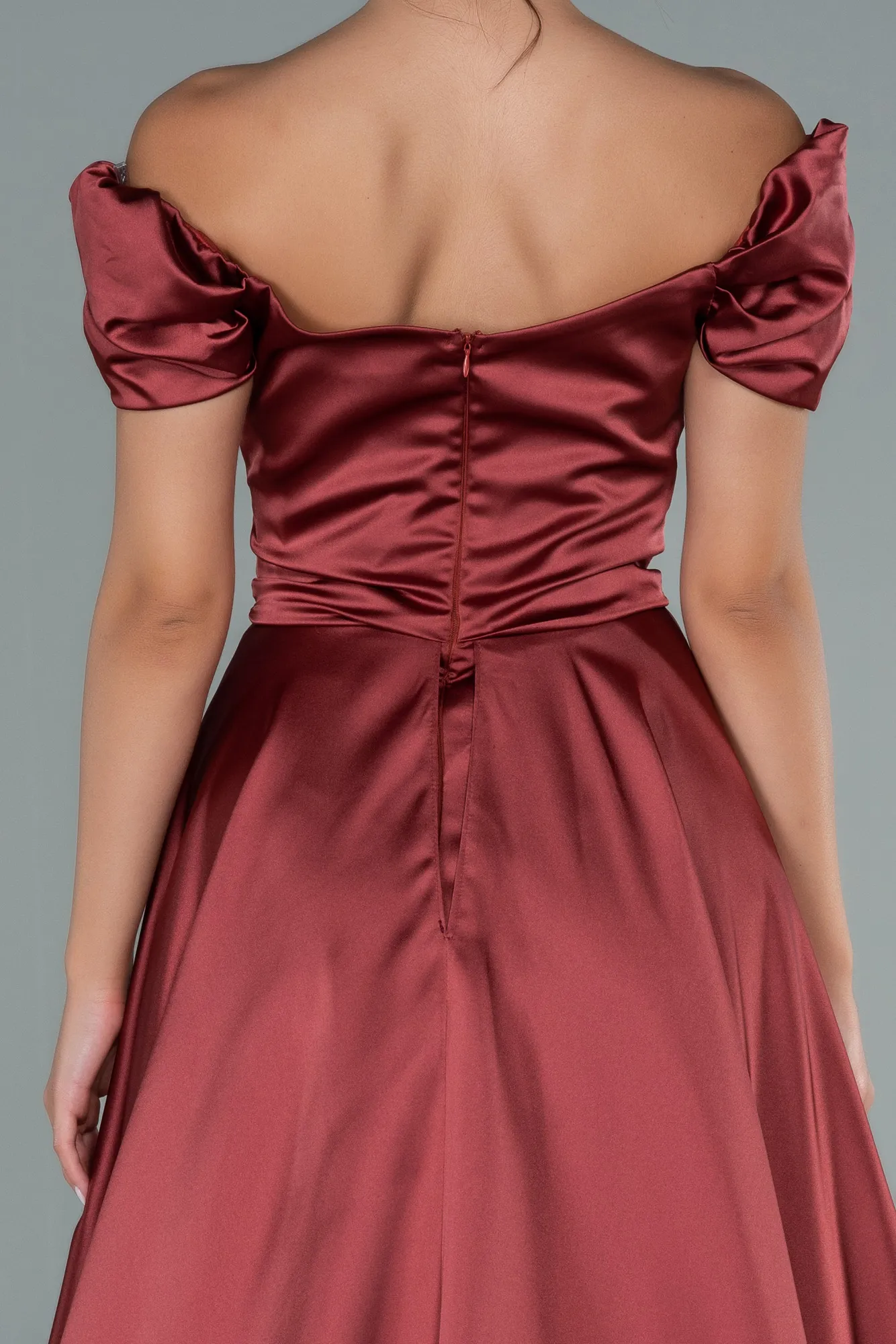 Cinnamon-Long Satin Evening Dress ABU2003