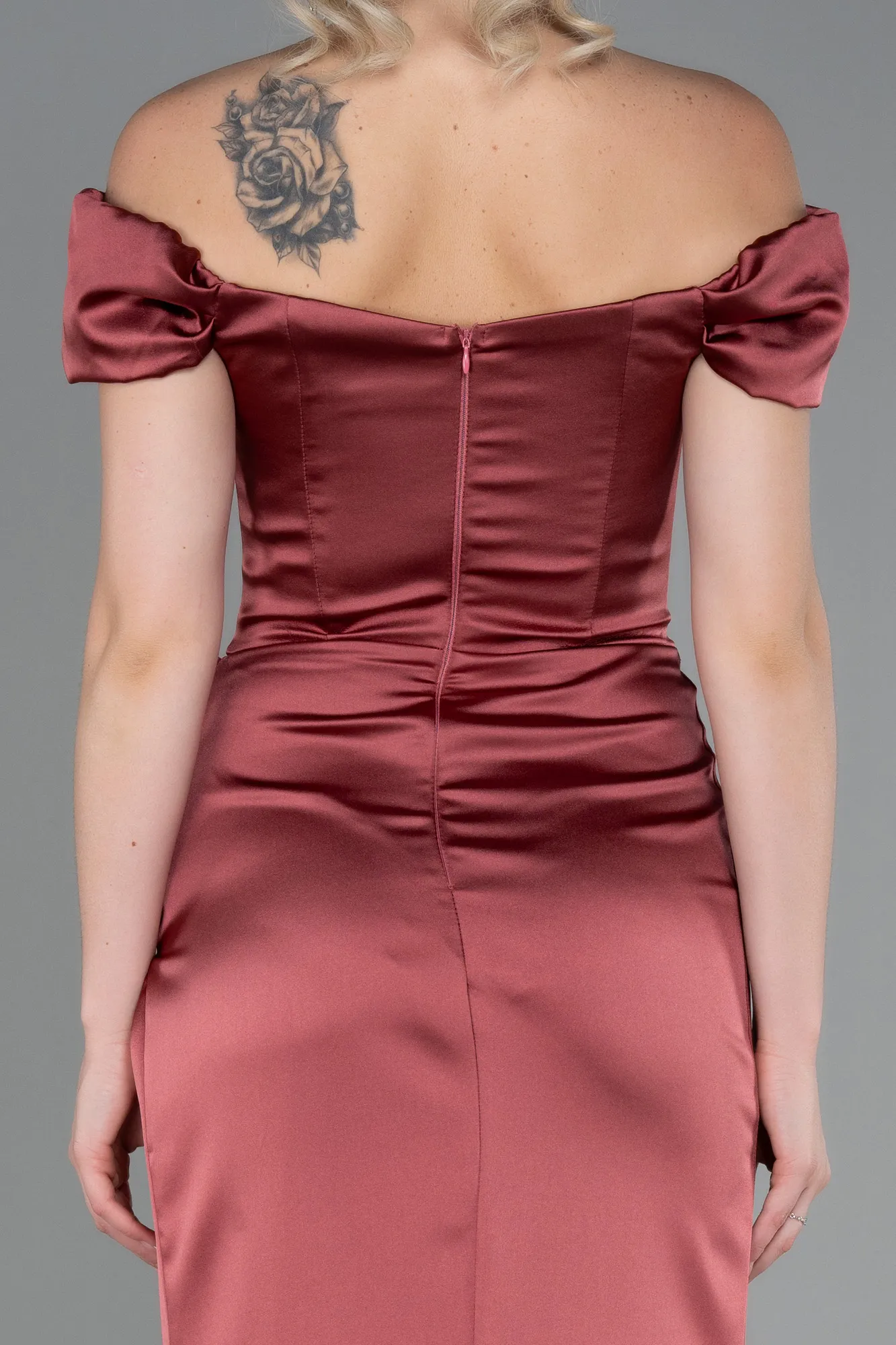 Cinnamon-Long Satin Evening Dress ABU3269