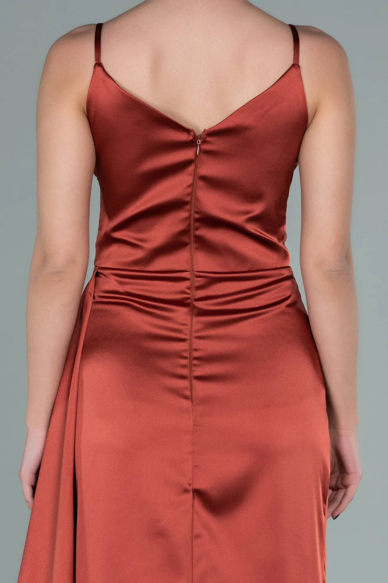Cinnamon-Long Satin Prom Gown ABU2273