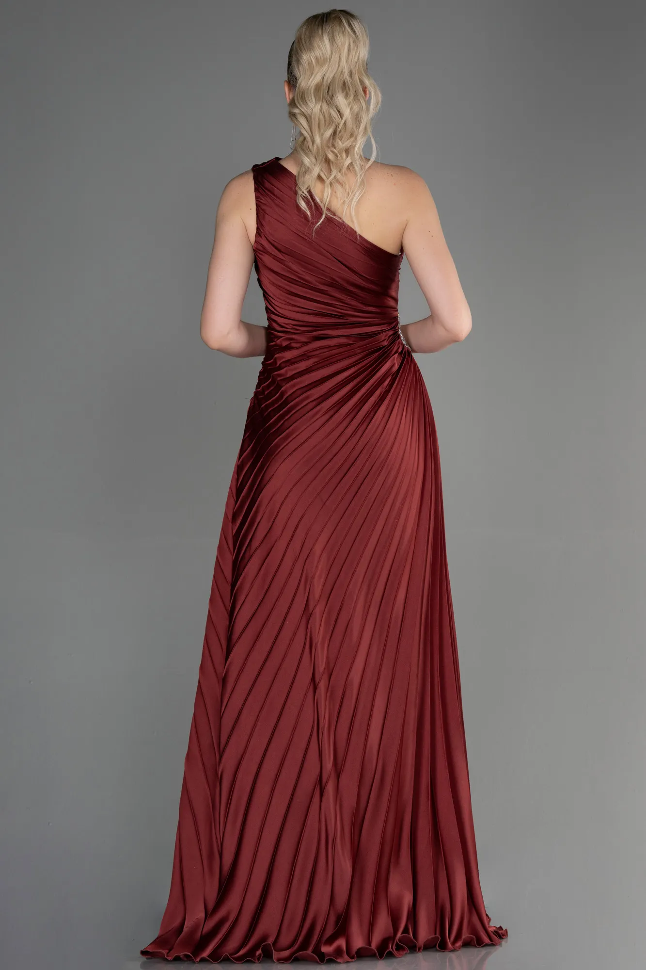 Cinnamon-Long Satin Prom Gown ABU3159